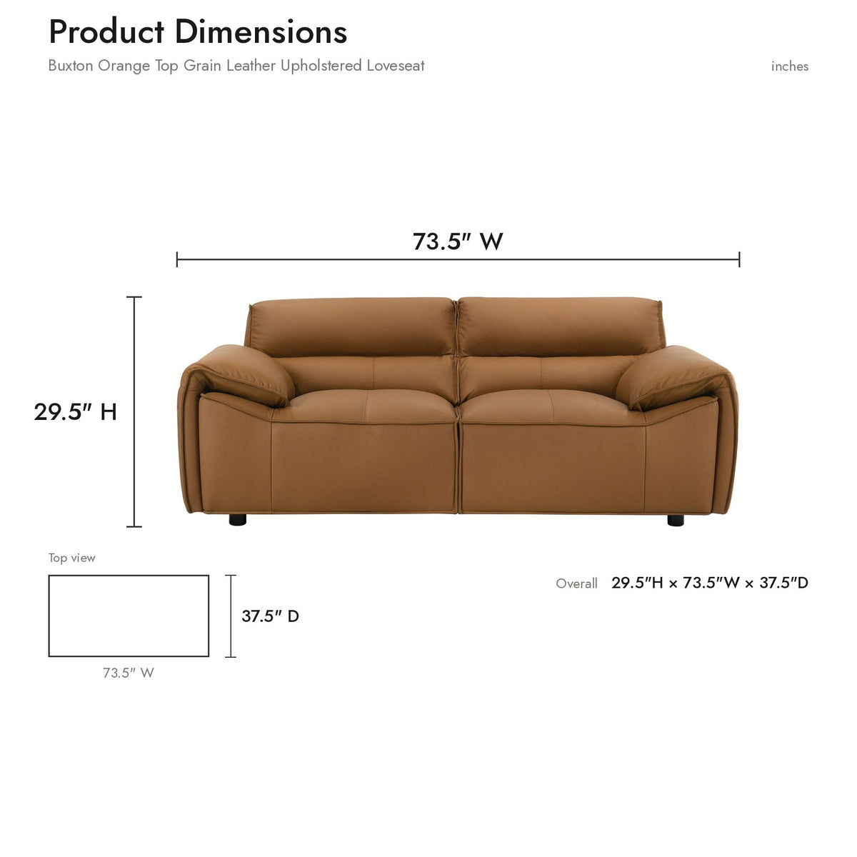 Product dimensions diagram