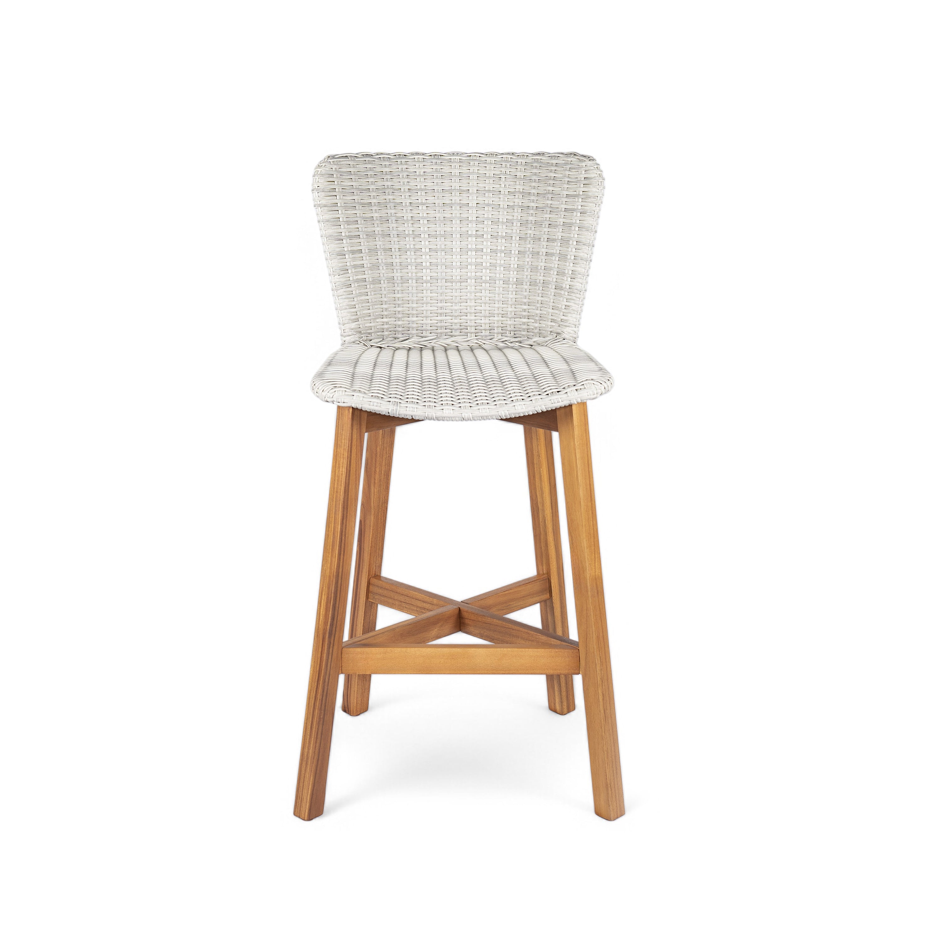 Lymington Outdoor Bar Stool Set Rattan Frame - Light Gray