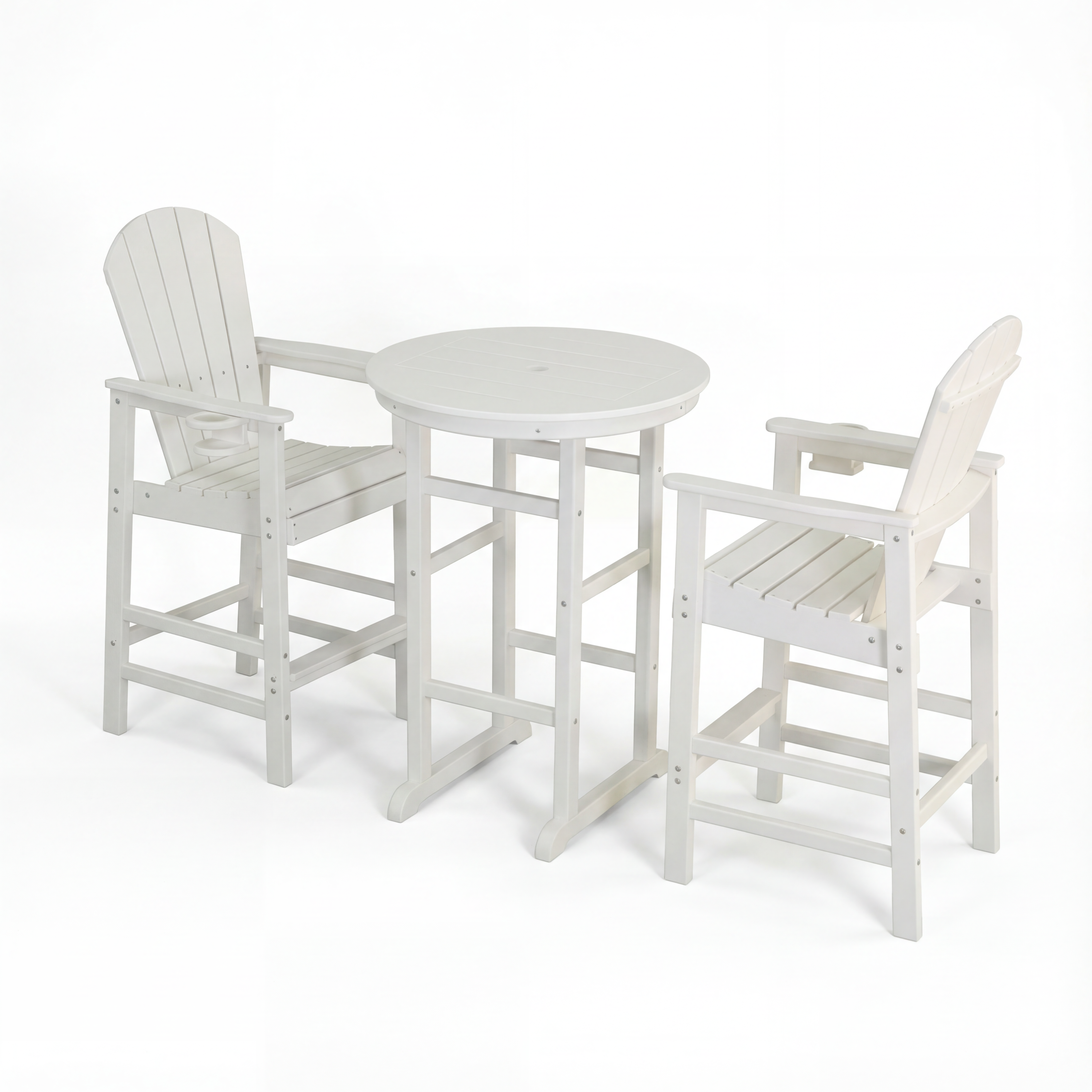 Hdpe Outdoor Bistro Set HDPE Frame - White