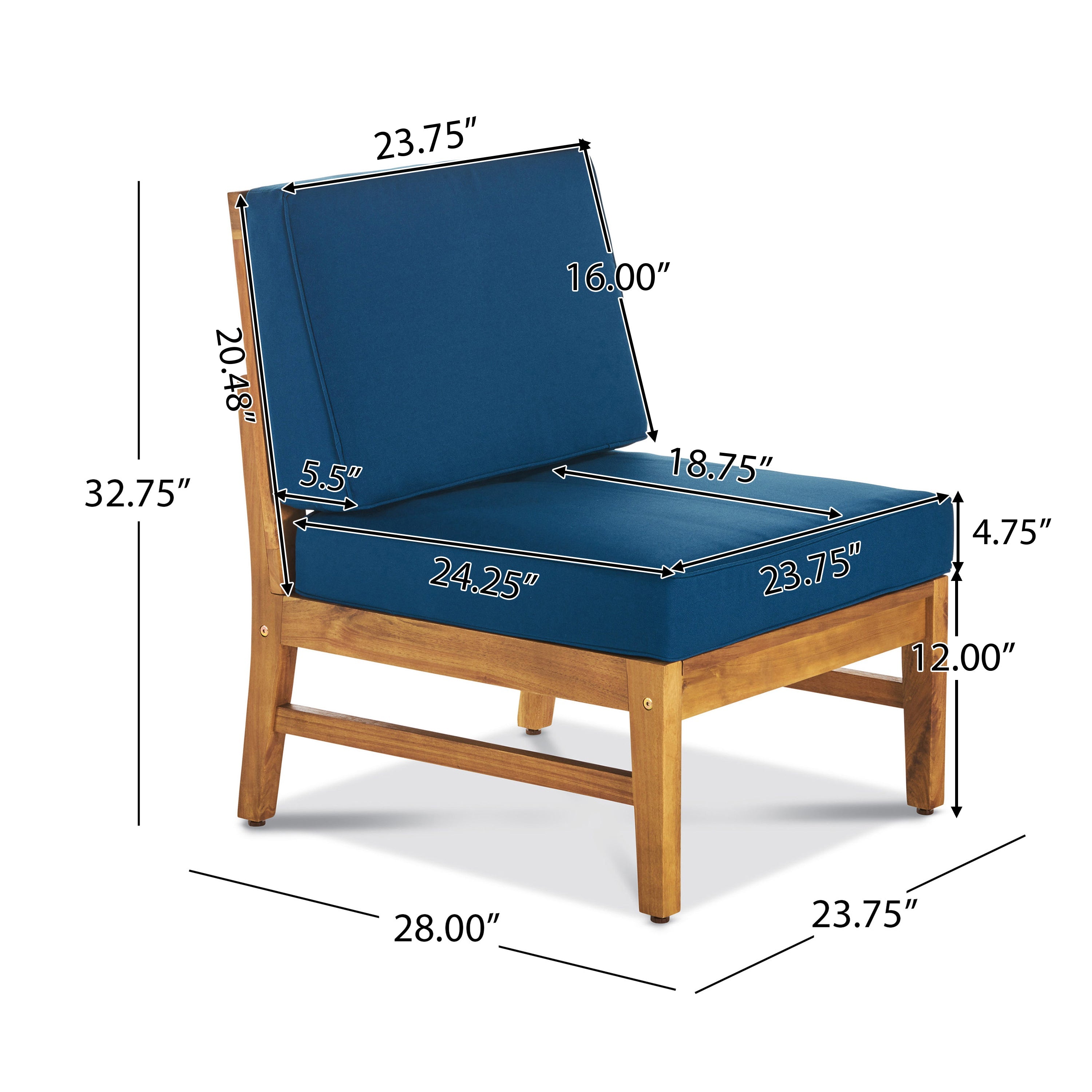 Perla Outdoor Sofa Set Patio Seating - Blue