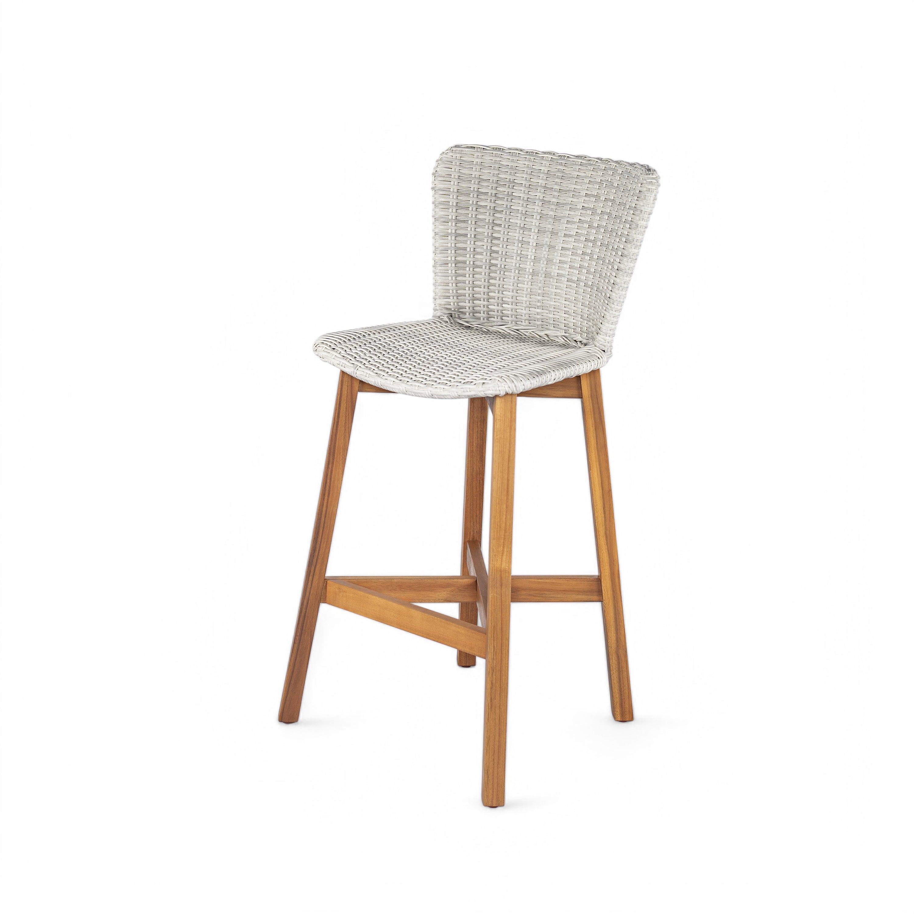 Lymington Outdoor Bar Stool Set Rattan Frame - Light Gray
