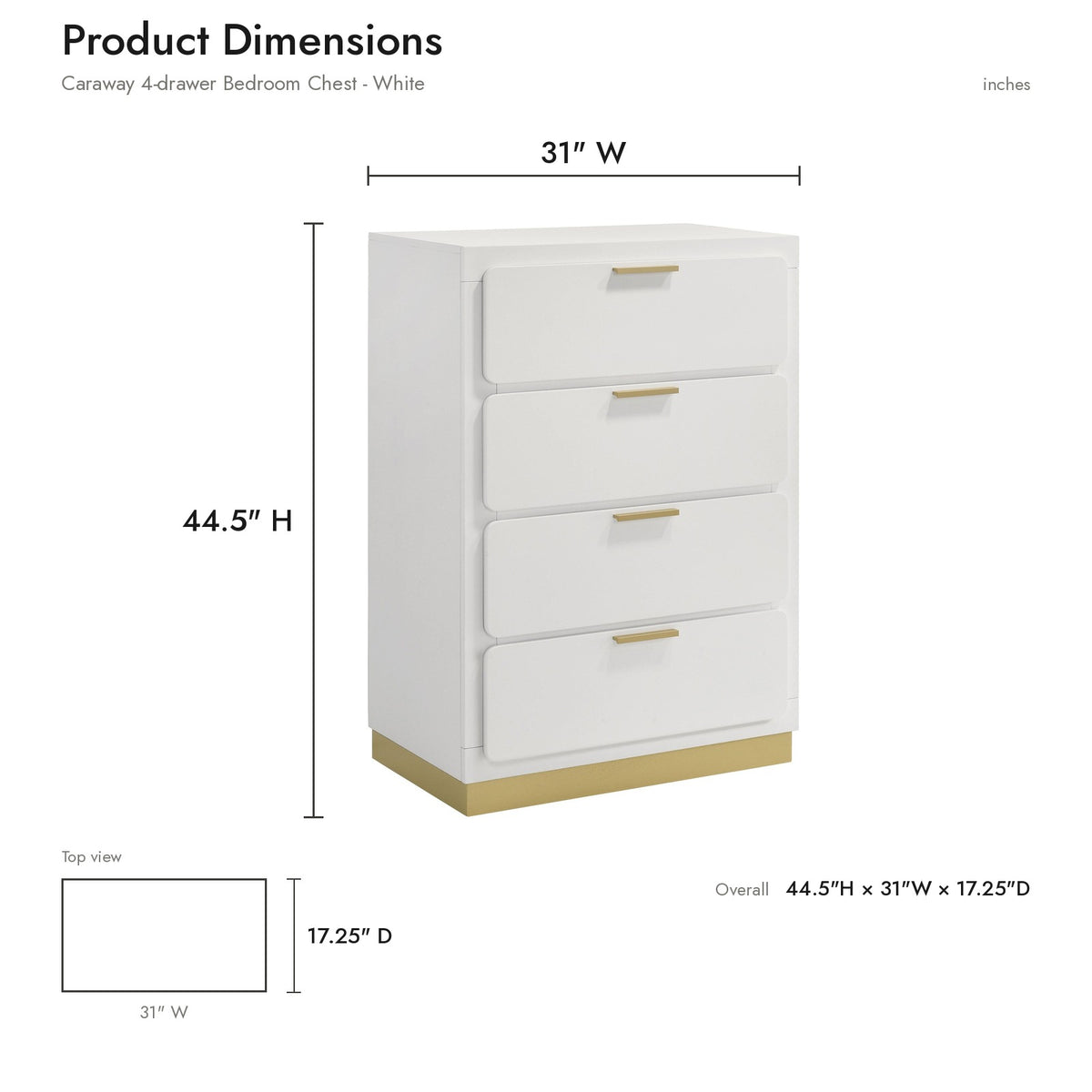 Product dimensions diagram