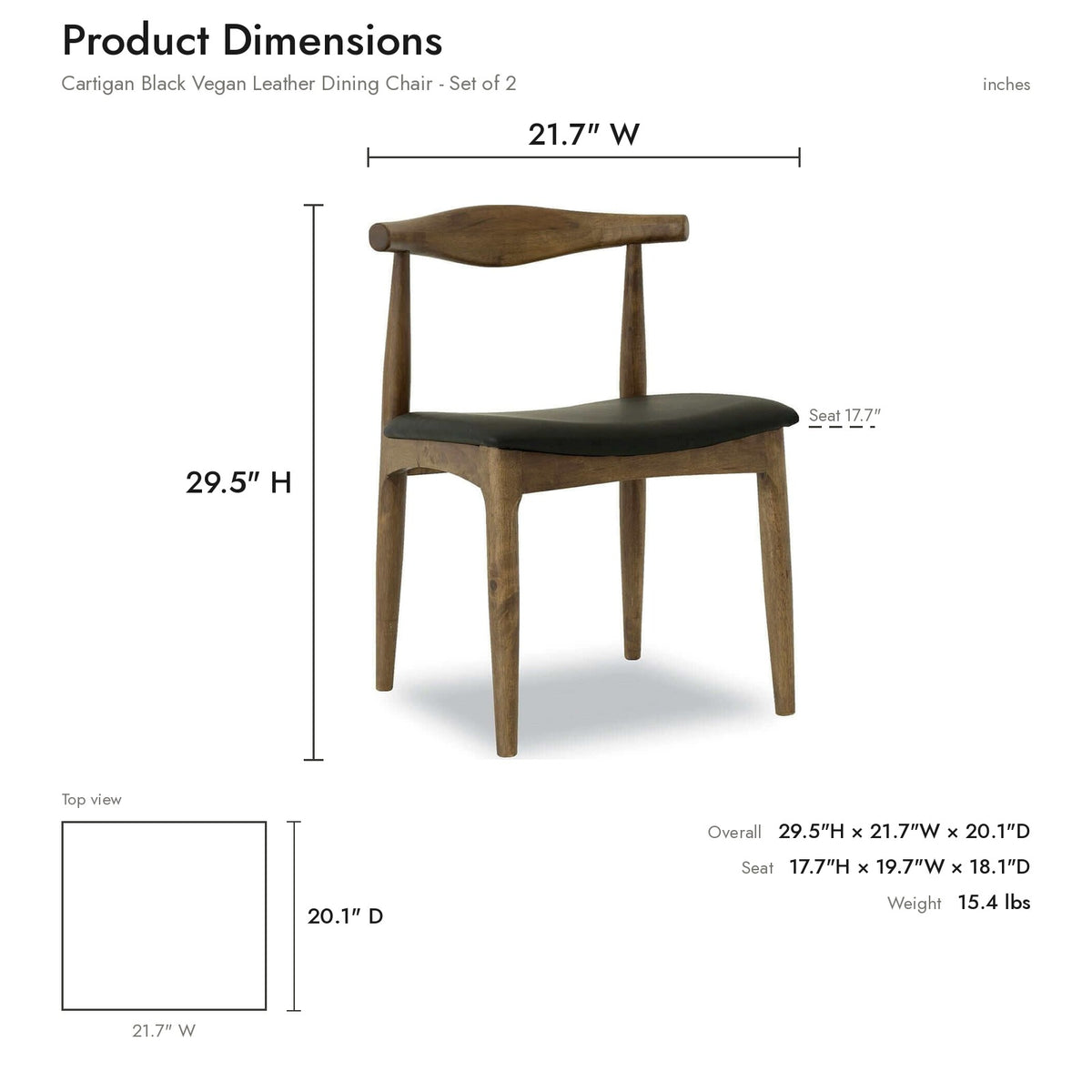 Product dimensions diagram