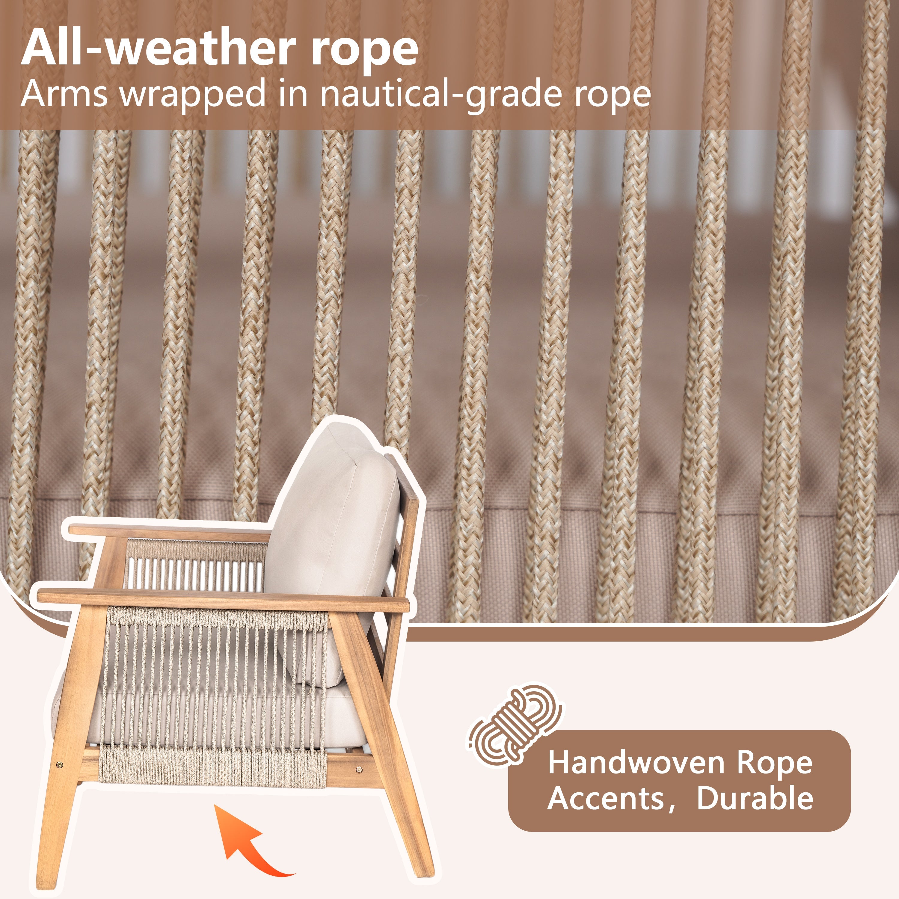 Outdoor Sectional Set Rope Detail