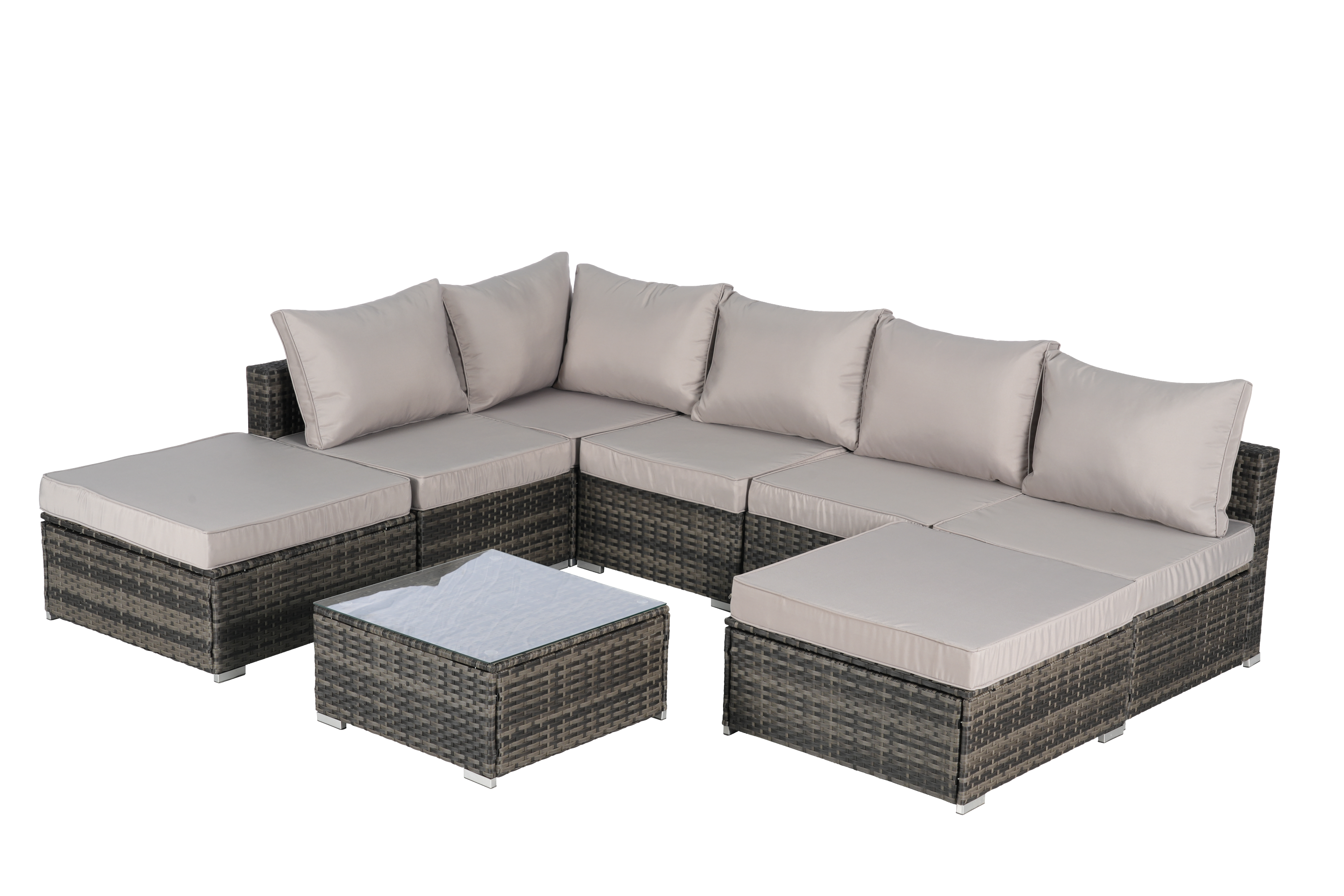 Outdoor Sectional Set Cushioned Seating