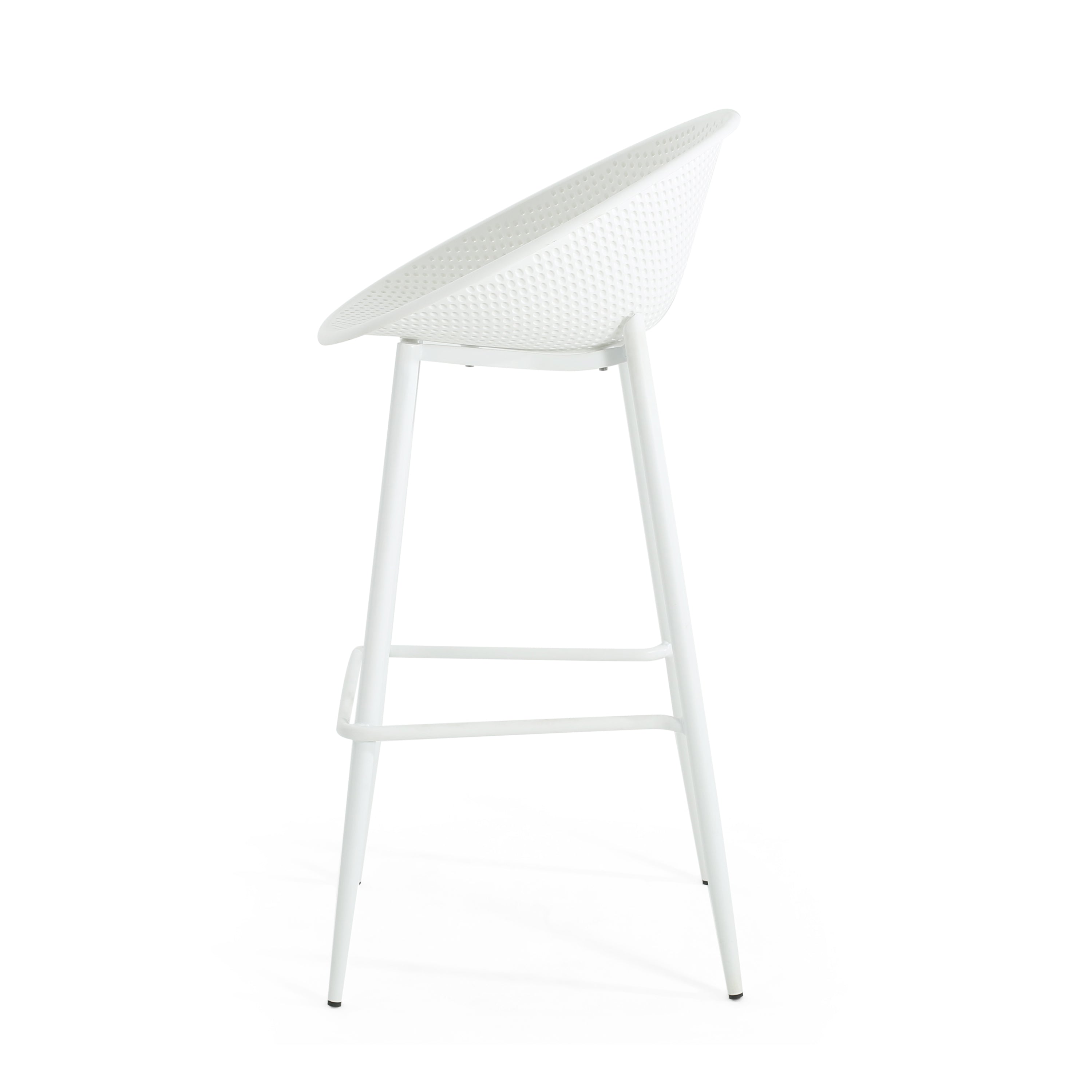 Gable Outdoor Bar Stool Set Outdoor Seating - White