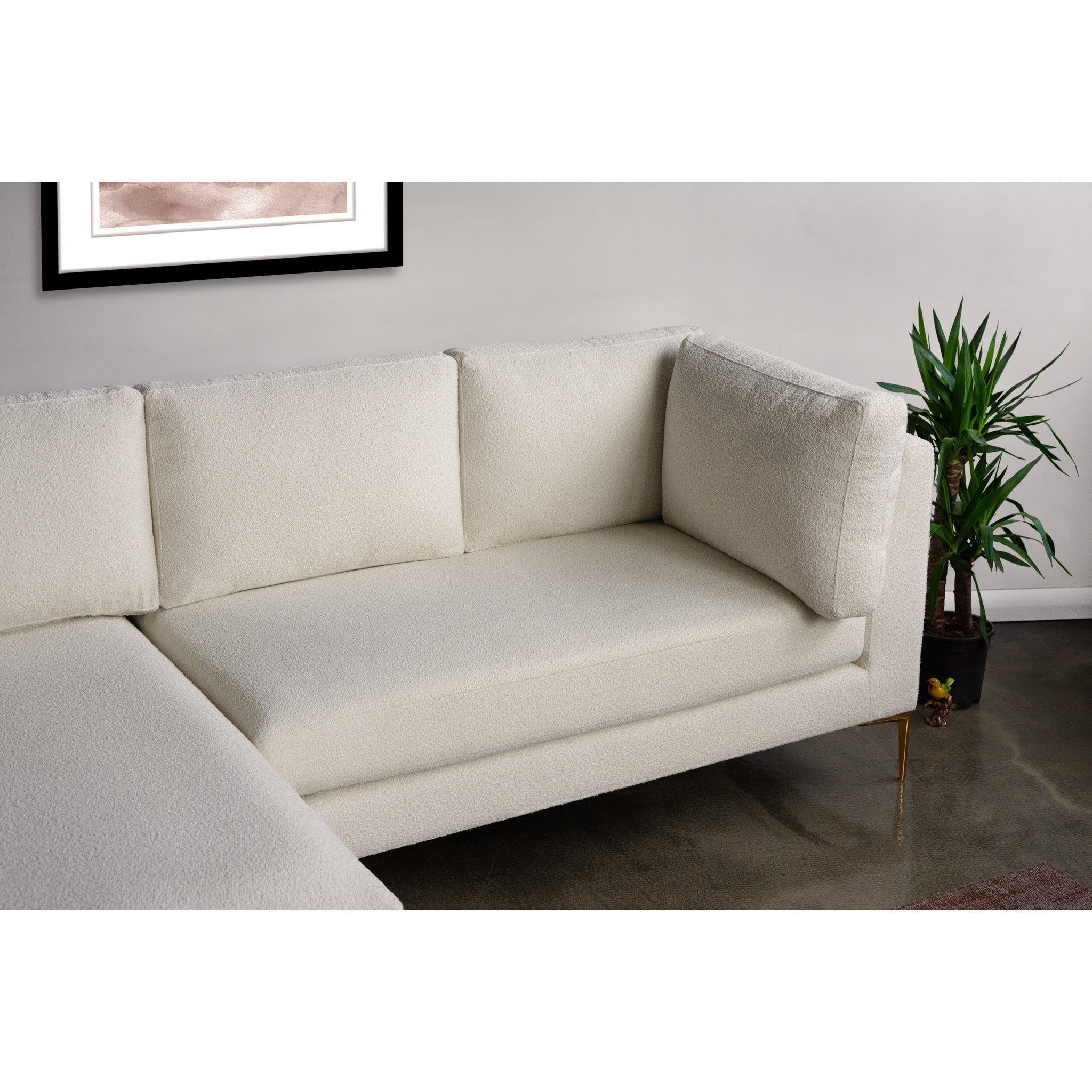 Chamberlain Beige Boucle Sectional Sofa Left Facing Chaise