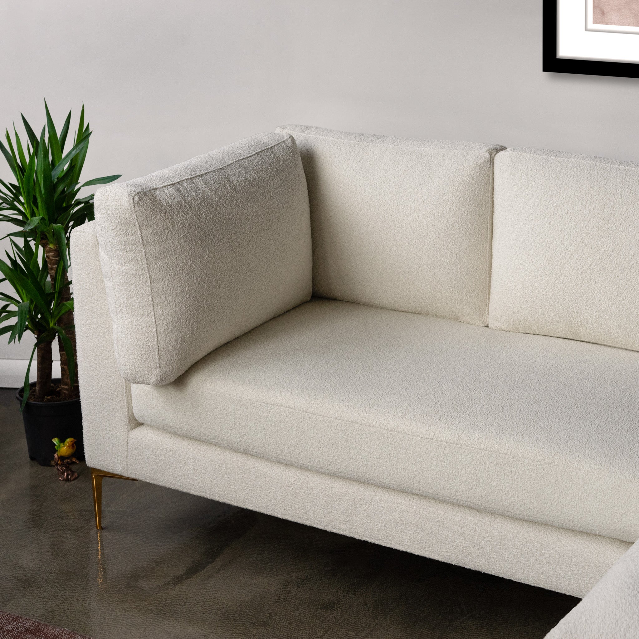 Chamberlain Beige Boucle Sectional Sofa Right Facing Chaise