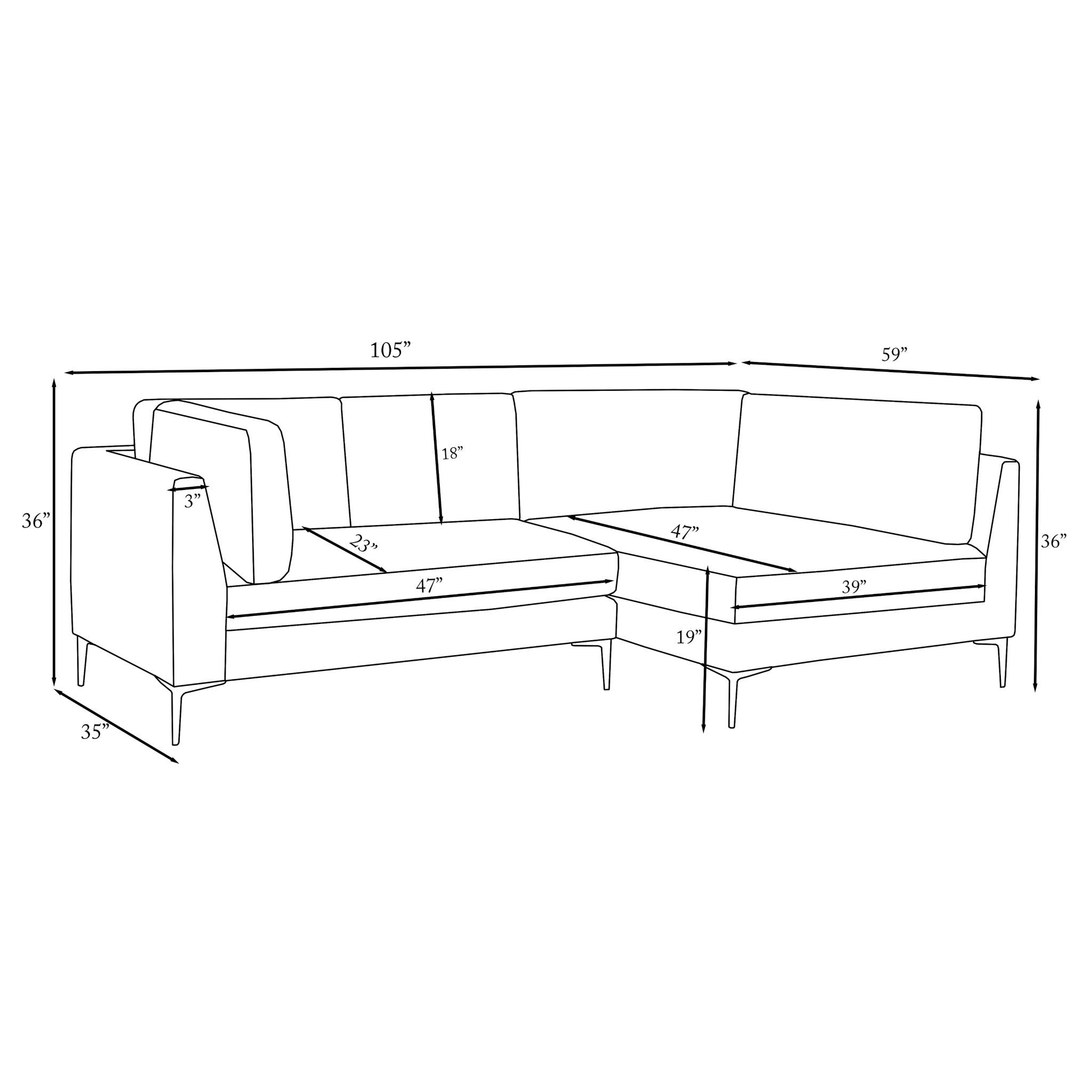 Chamberlain Beige Boucle Sectional Sofa Right Facing Chaise
