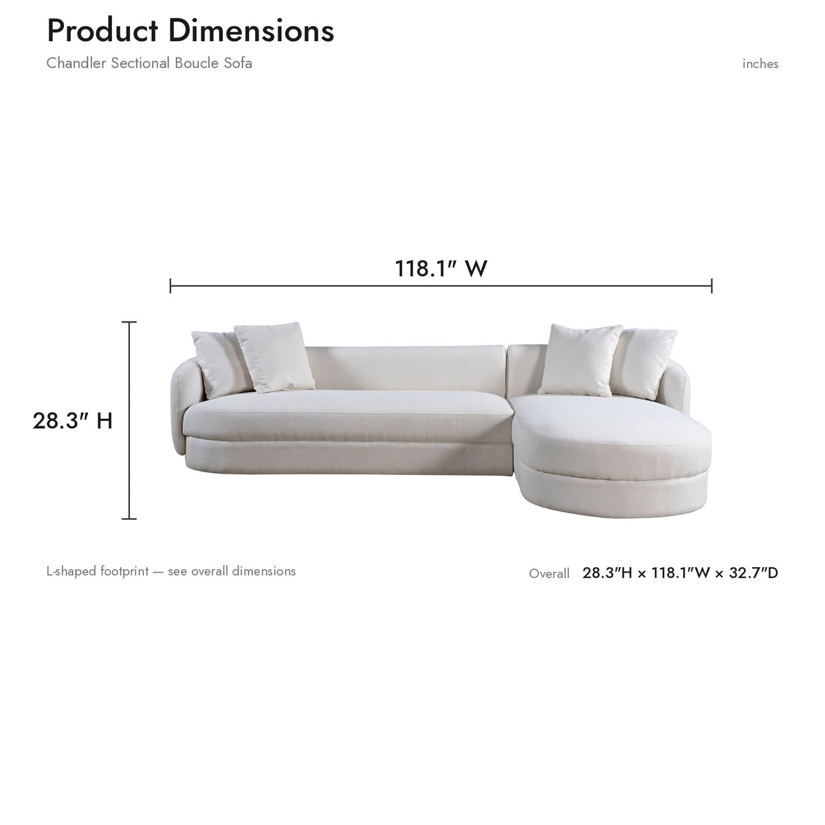 Product dimensions diagram