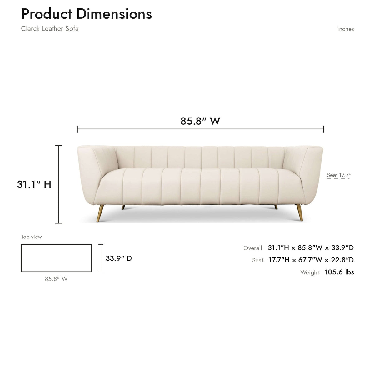 Product dimensions diagram