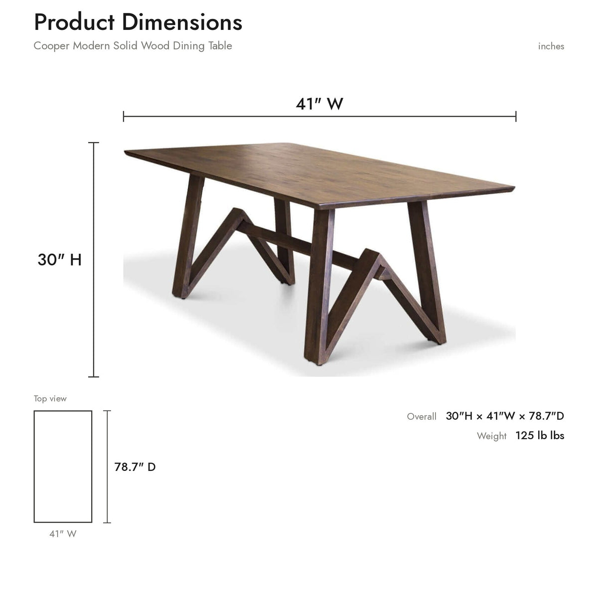 Product dimensions diagram