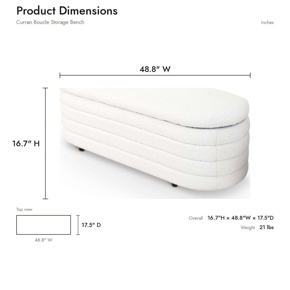 Product dimensions diagram
