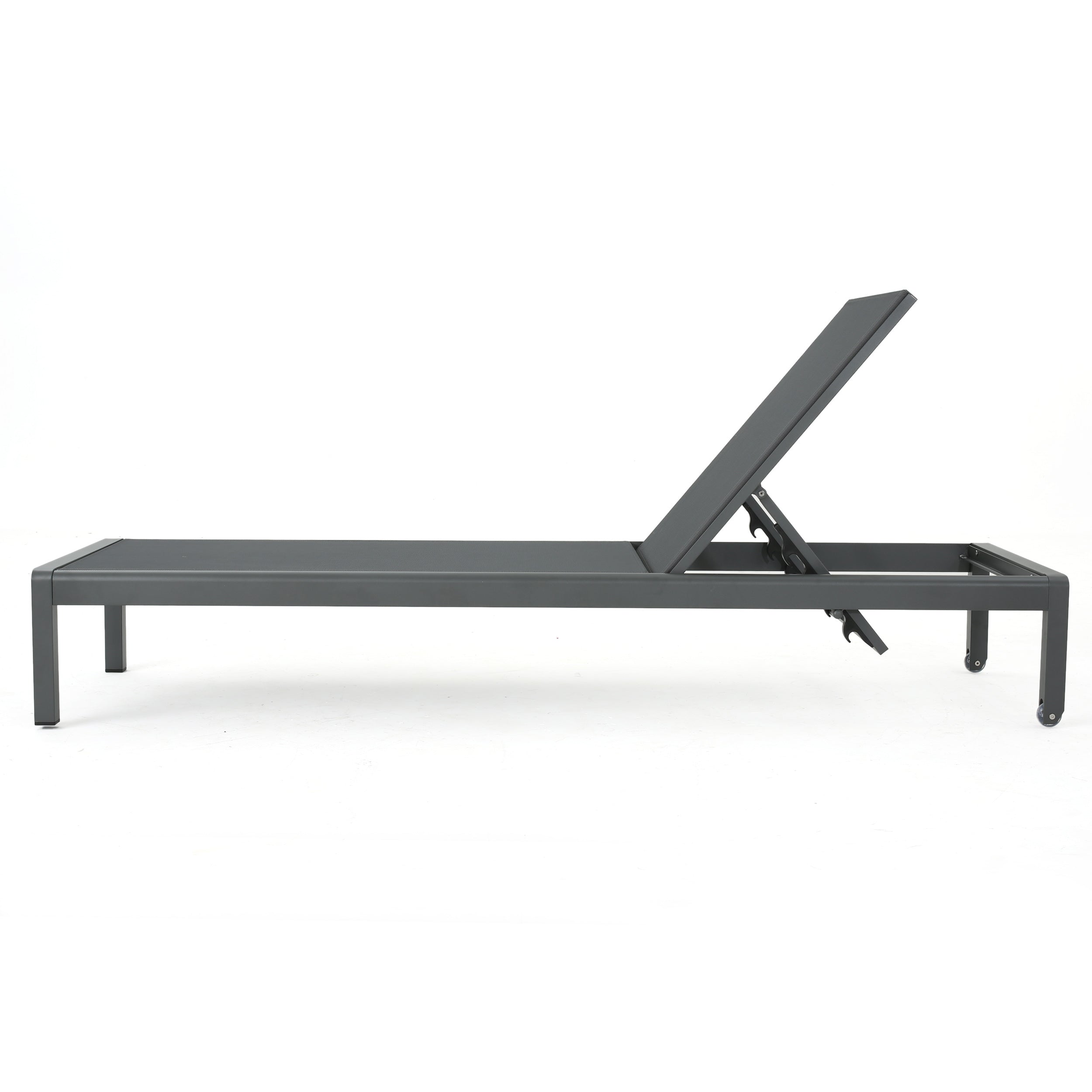 Chaise Outdoor Chaise Lounge Adjustable Back - Gray