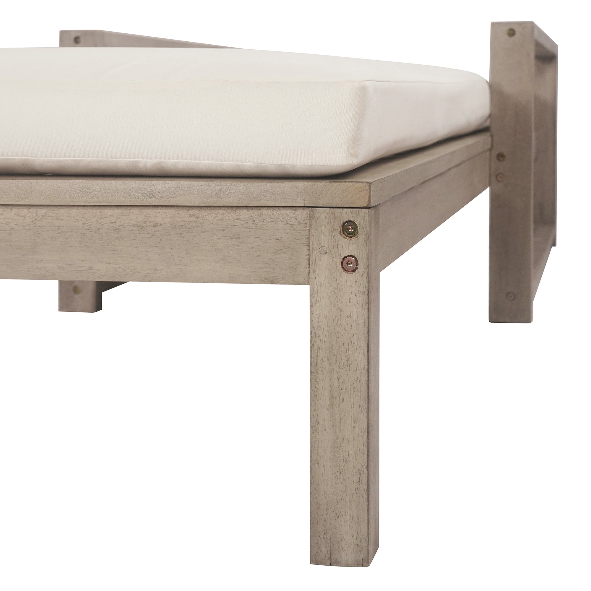 Trexm Outdoor Chaise Lounge Set Adjustable Back - Gray
