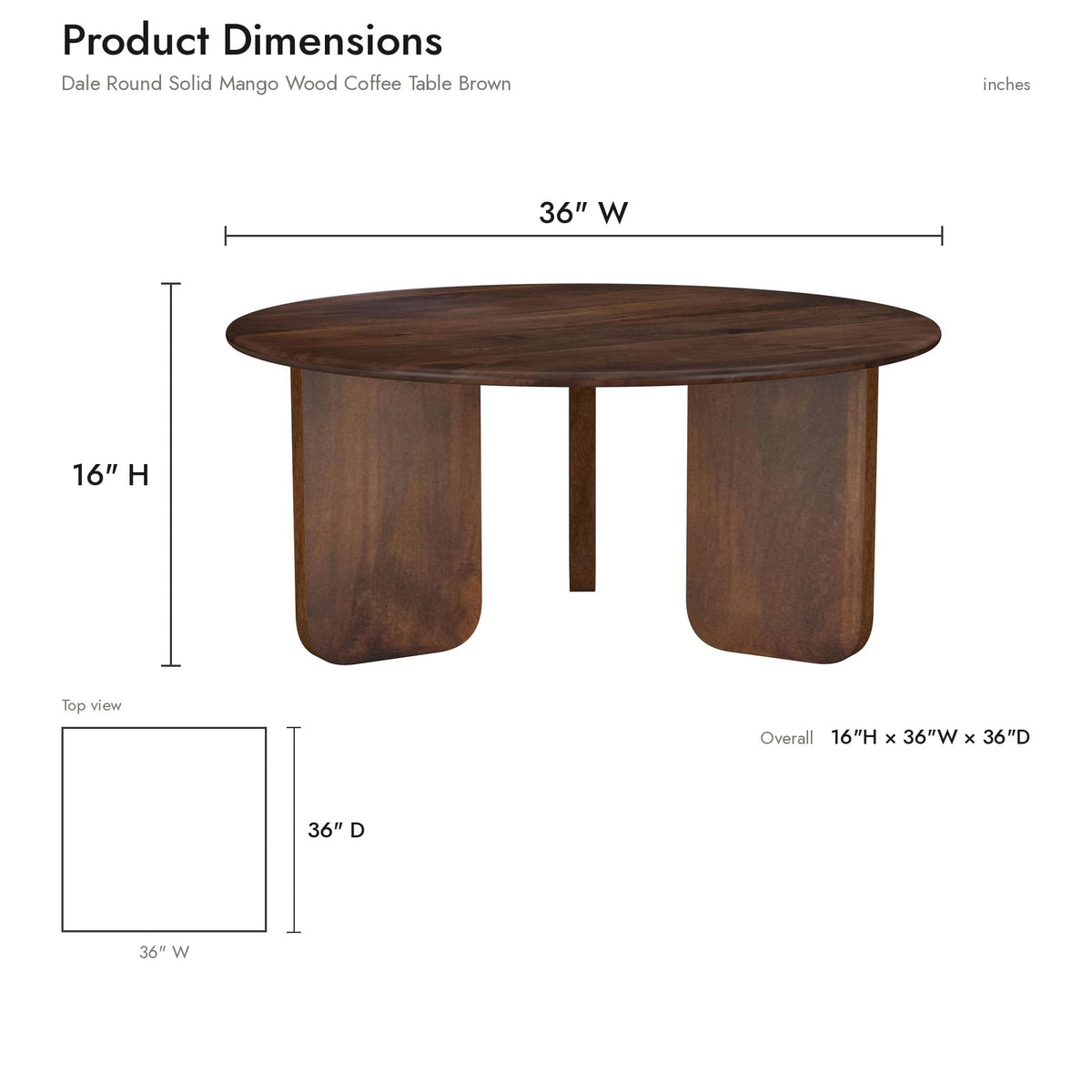 Product dimensions diagram
