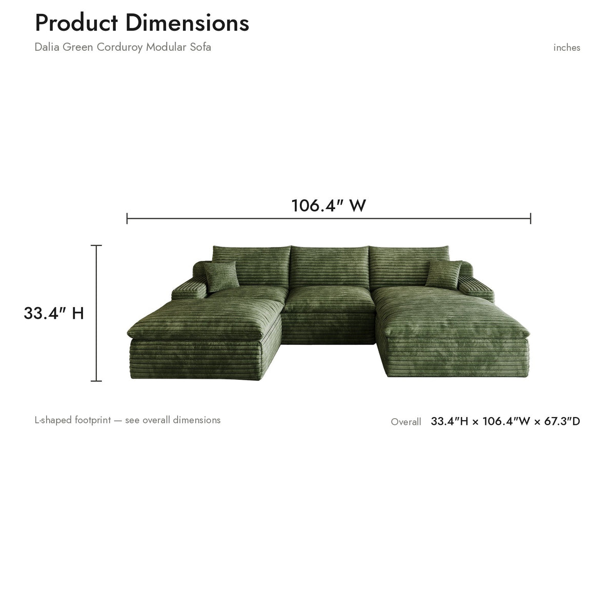 Product dimensions diagram