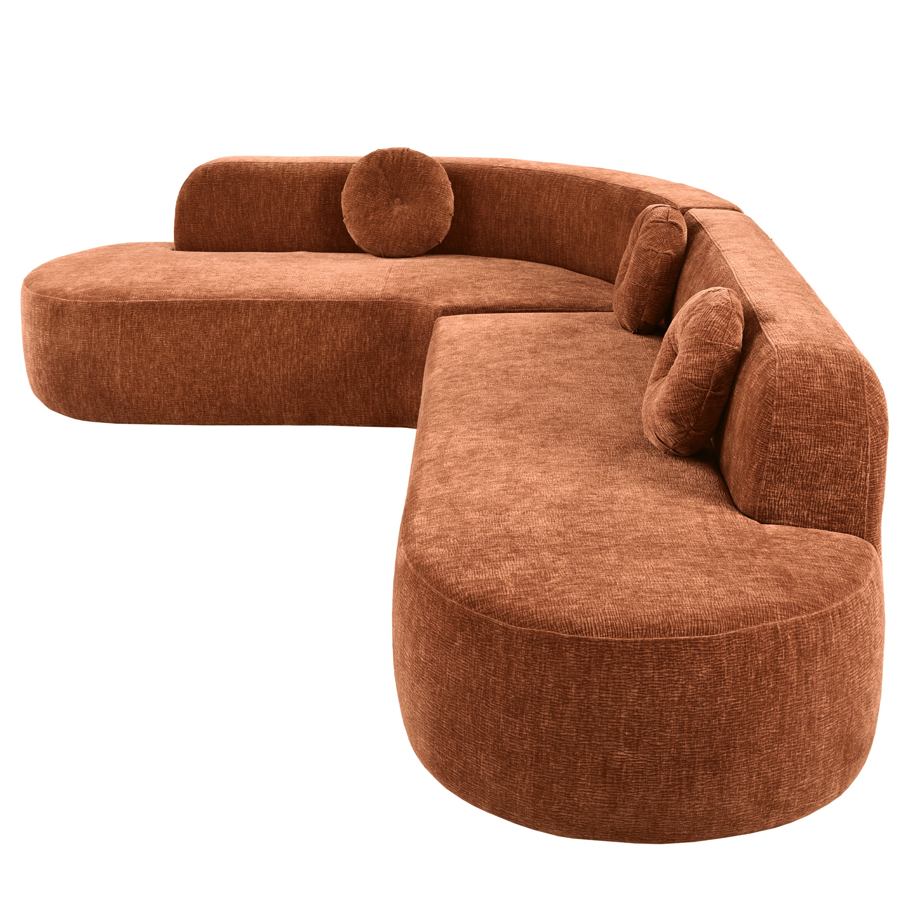 Mirod 122'' Extra Large Burnt Orange Chenille Sectional Sofa