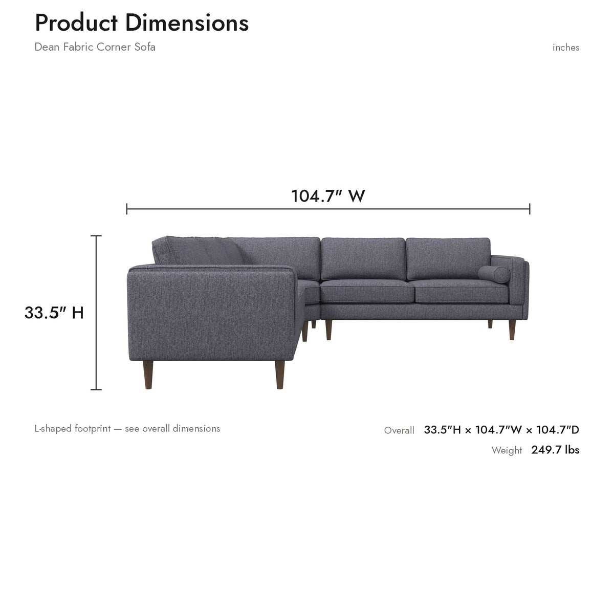 Product dimensions diagram