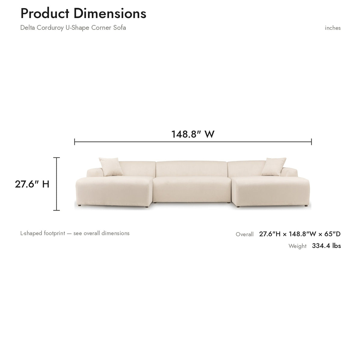 Product dimensions diagram