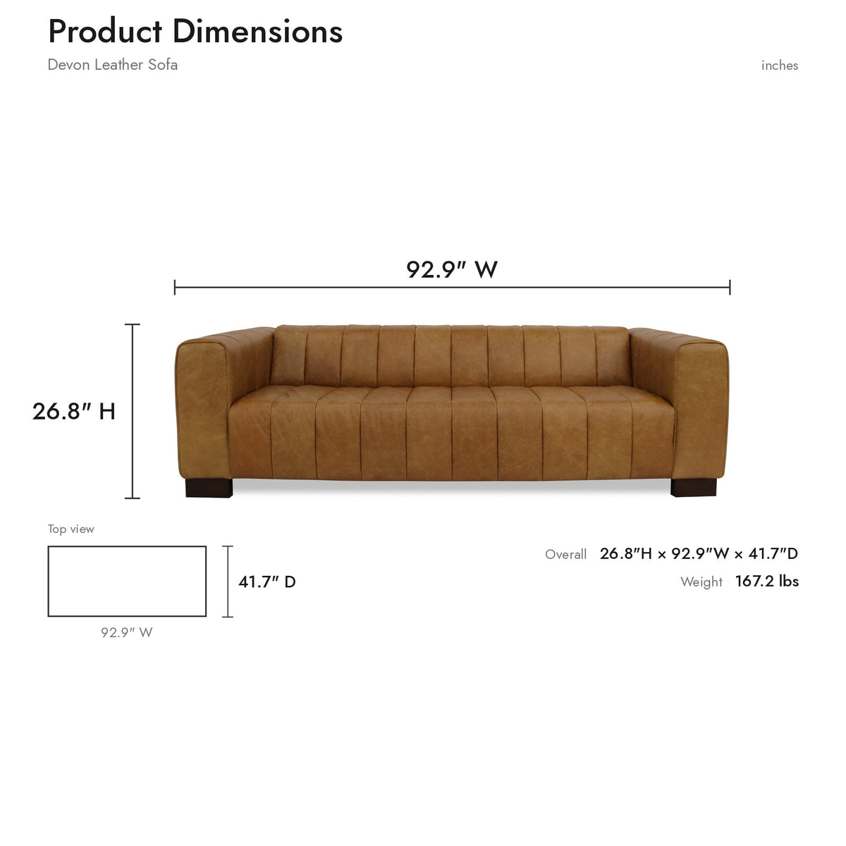 Product dimensions diagram