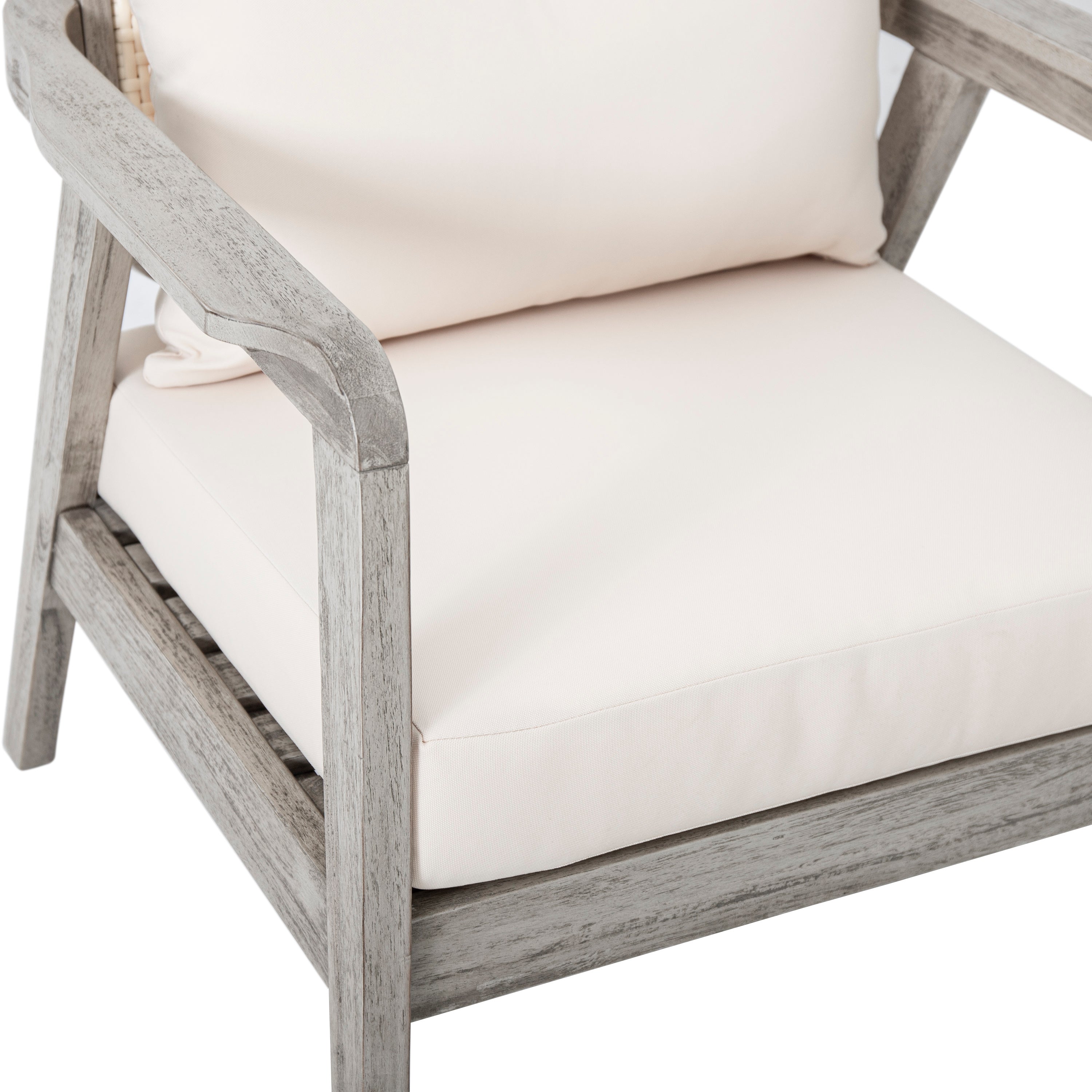 Outdoor Club Chair Cushioned Seating - Light Gray