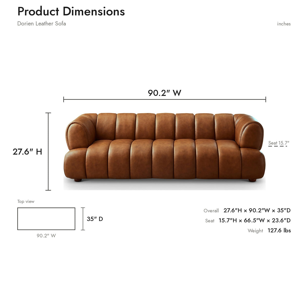 Product dimensions diagram