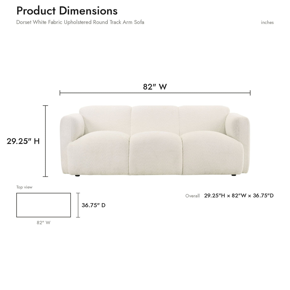 Product dimensions diagram