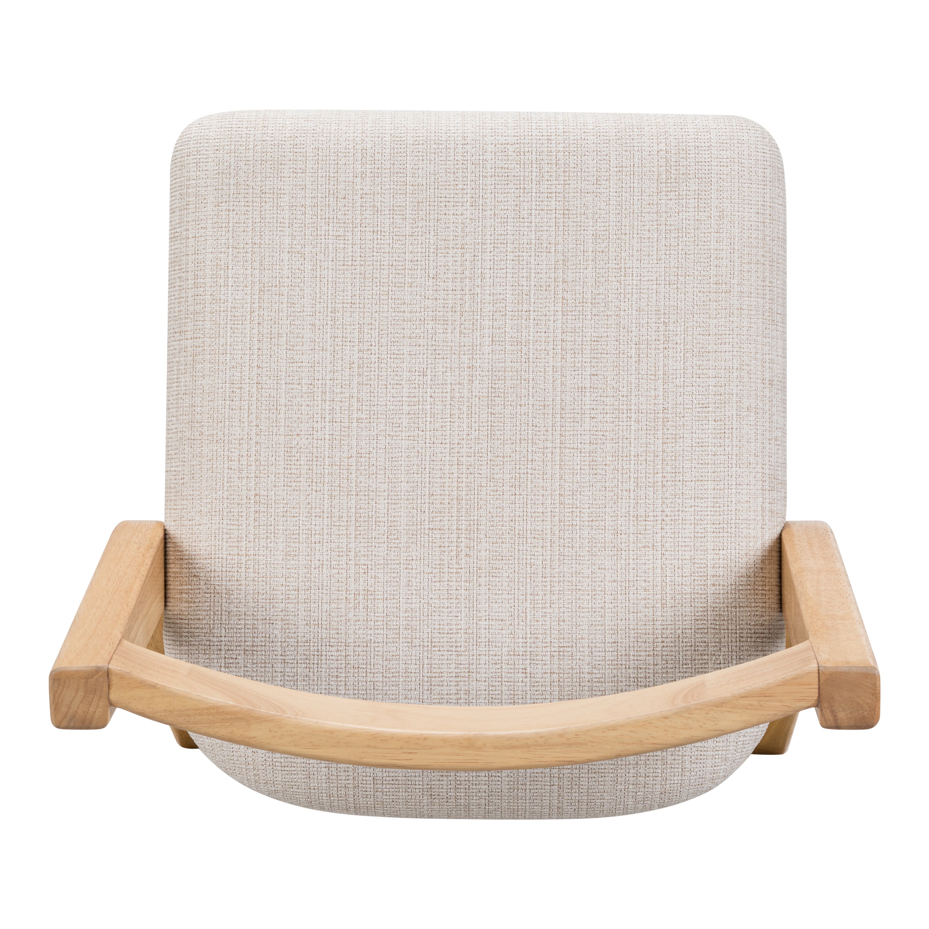 Jasper Indoor Rubberwood Barstool with Beige Upholstery, Natural Finish, Set of 2