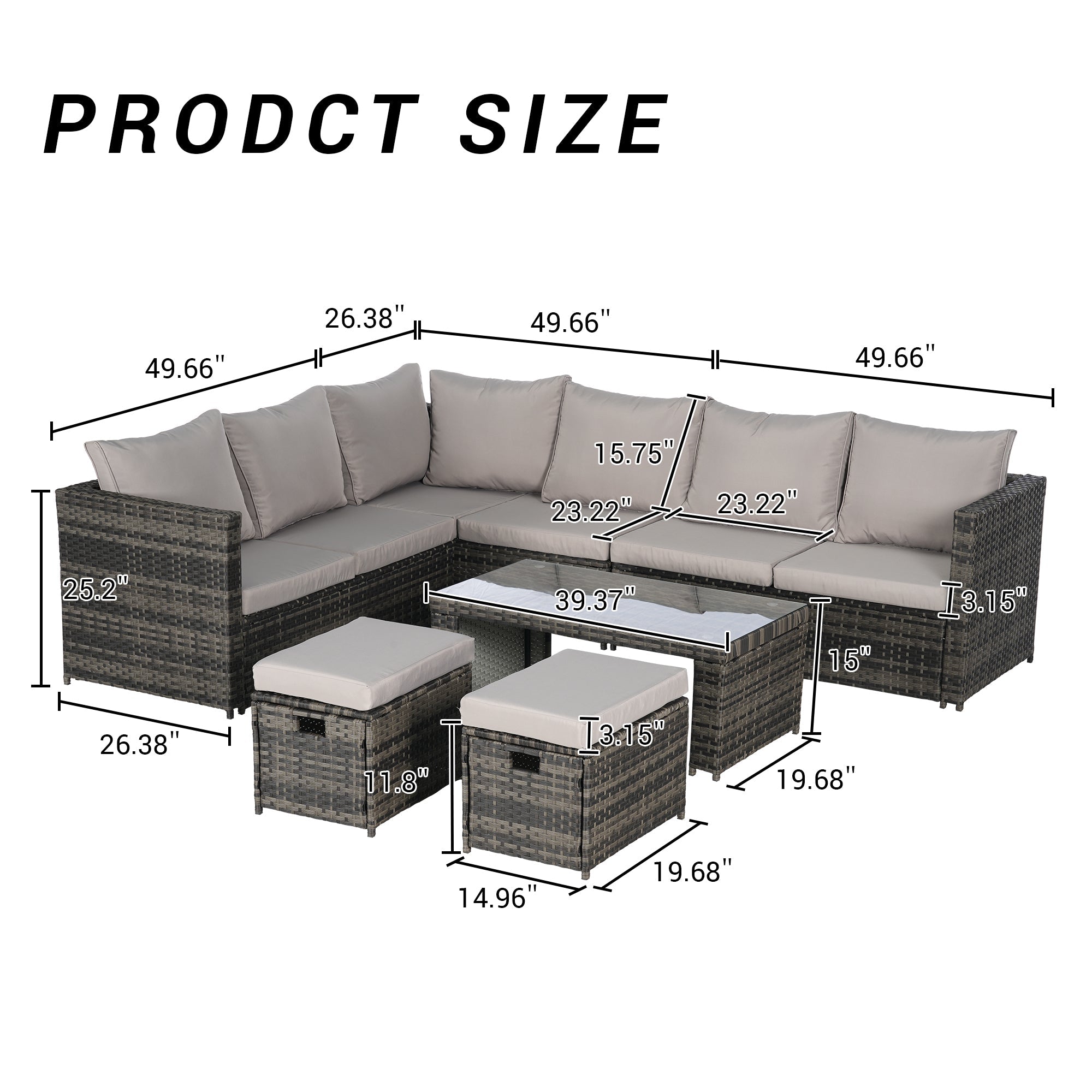 Outdoor Sofa Set Cushioned Seating