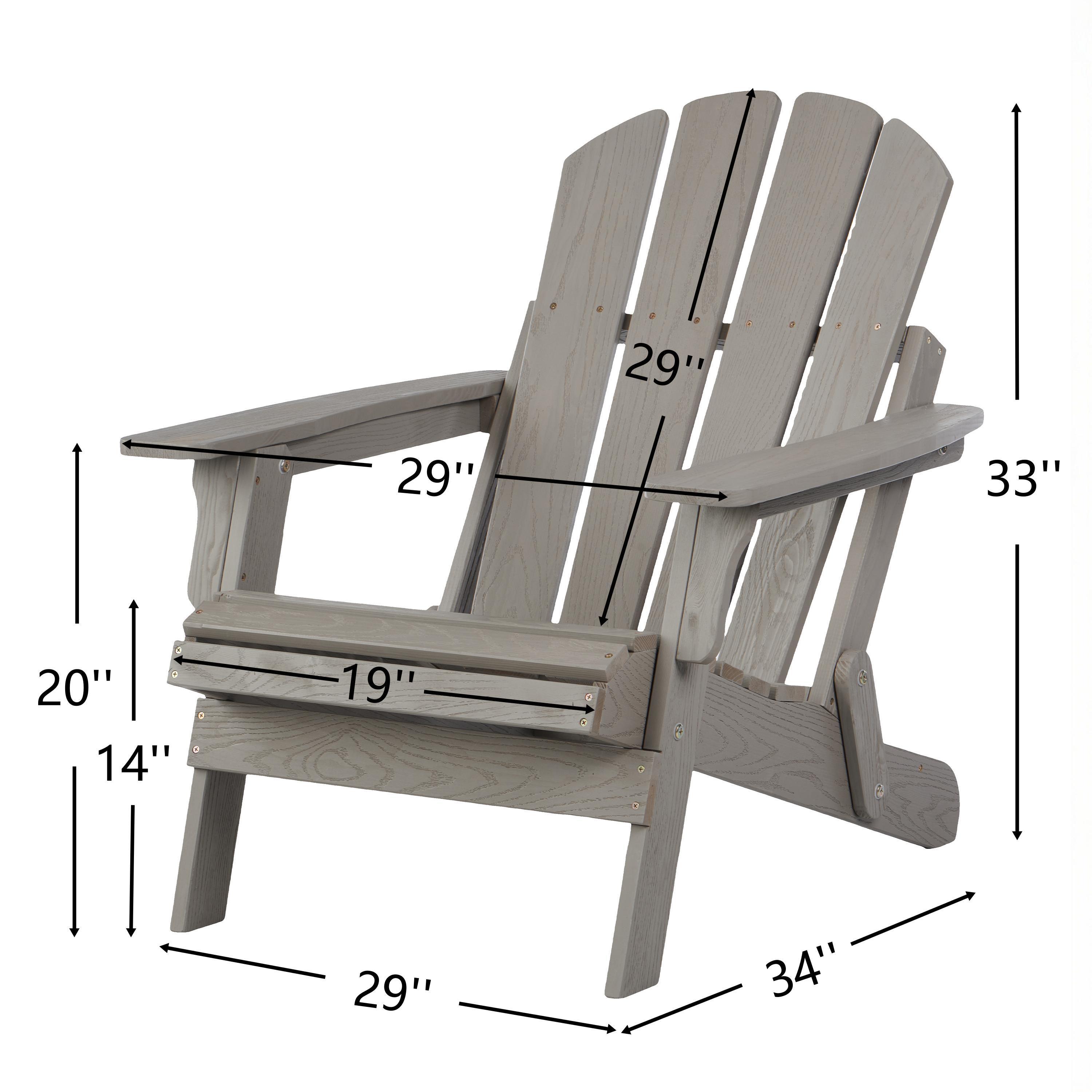 Oversize Outdoor Adirondack Chair Folding Design - Gray