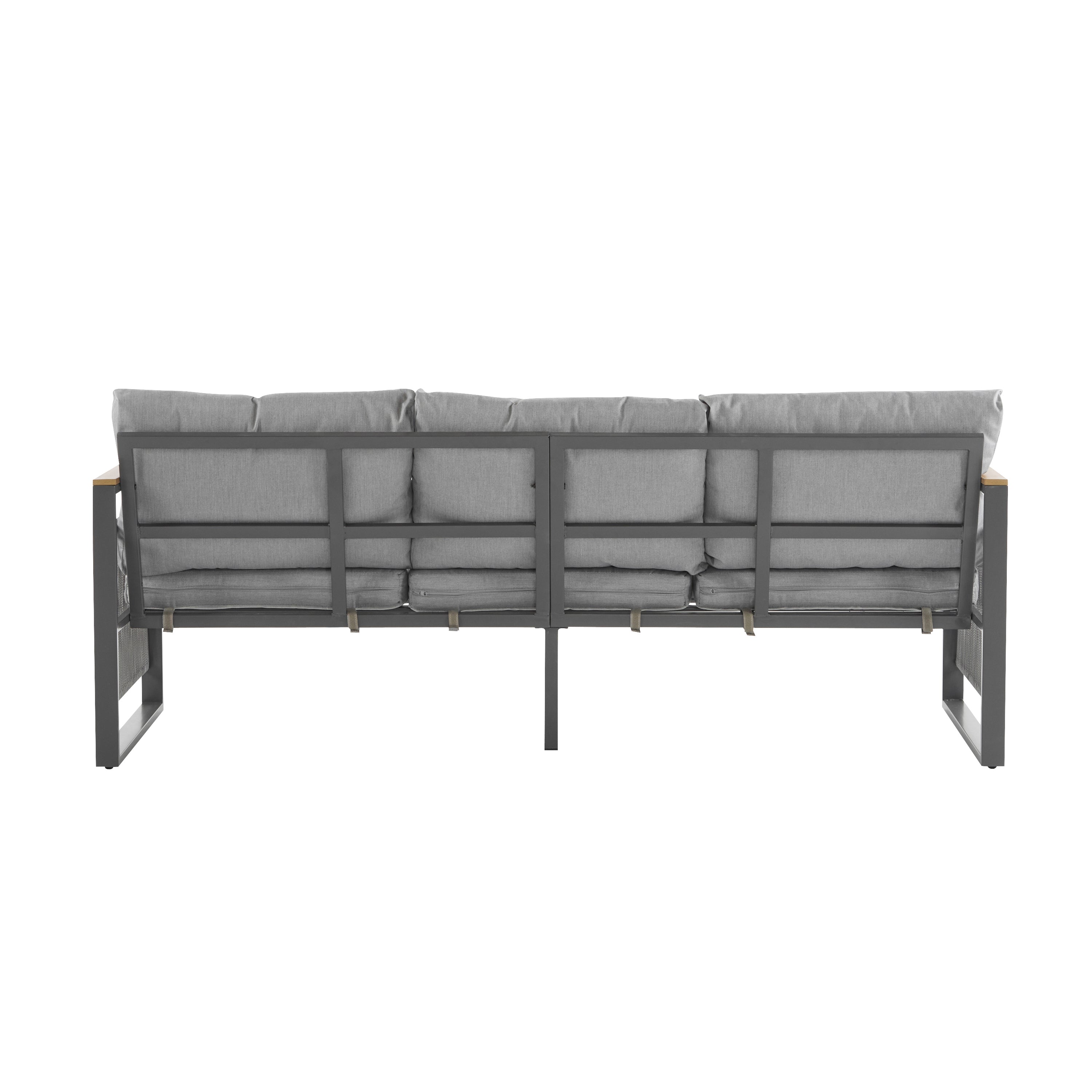 Outdoor Sofa Set Cushioned Seating - Gray