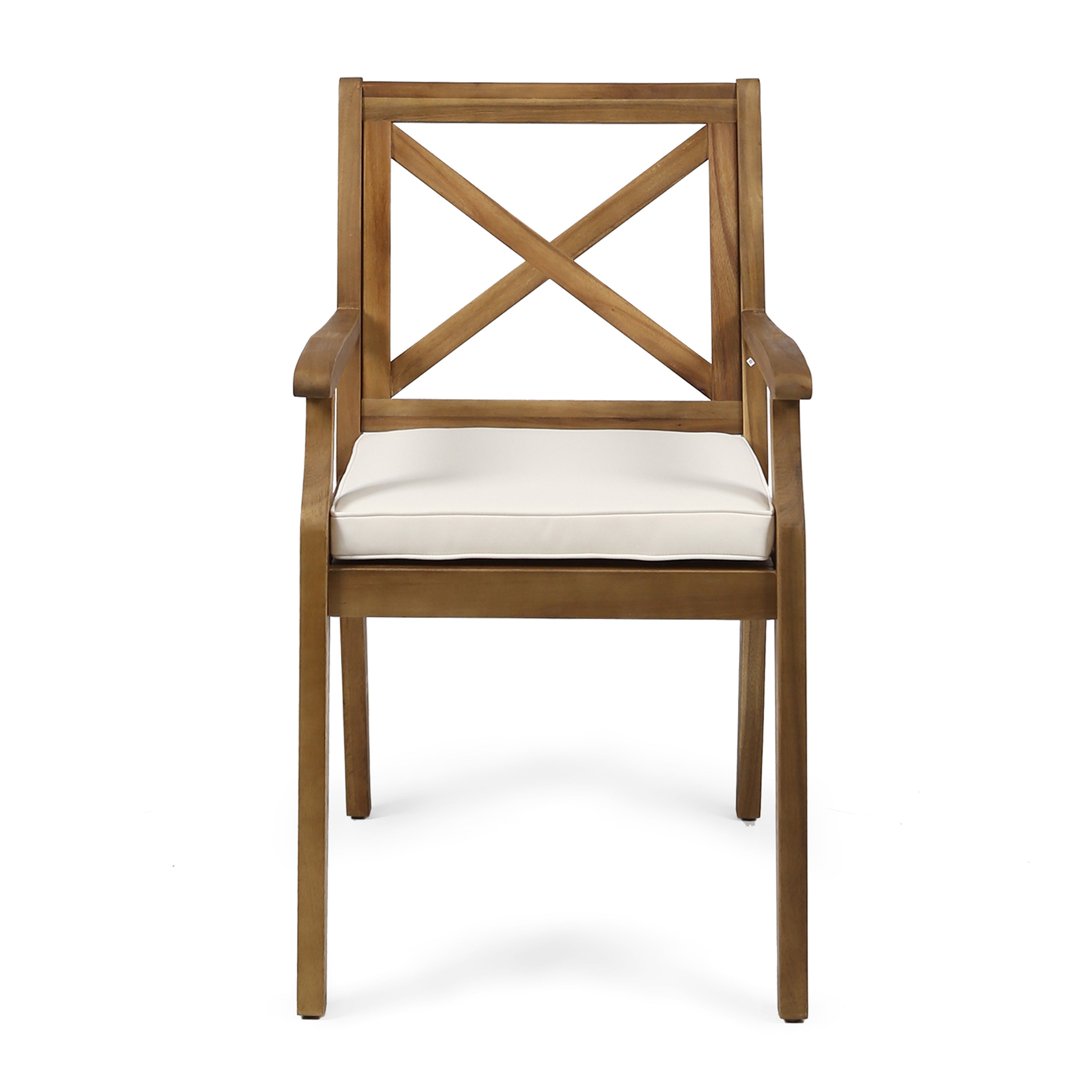 Outdoor Dining Set Cushioned Seating - Cream