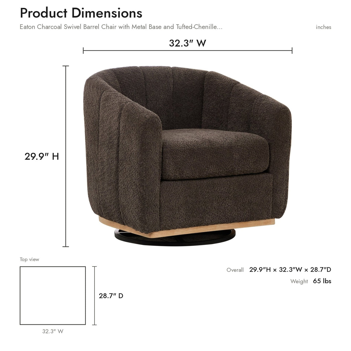 Product dimensions diagram