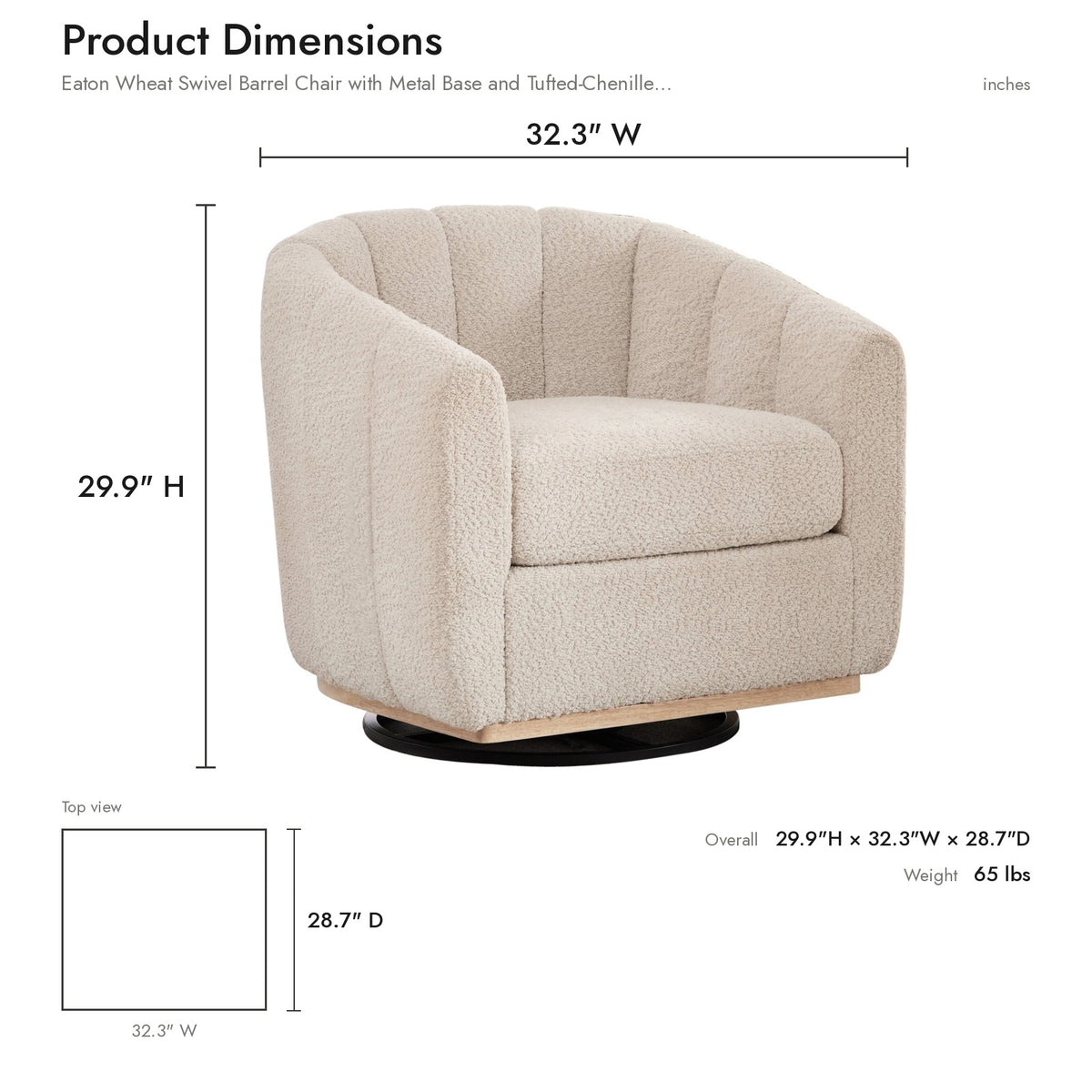 Product dimensions diagram