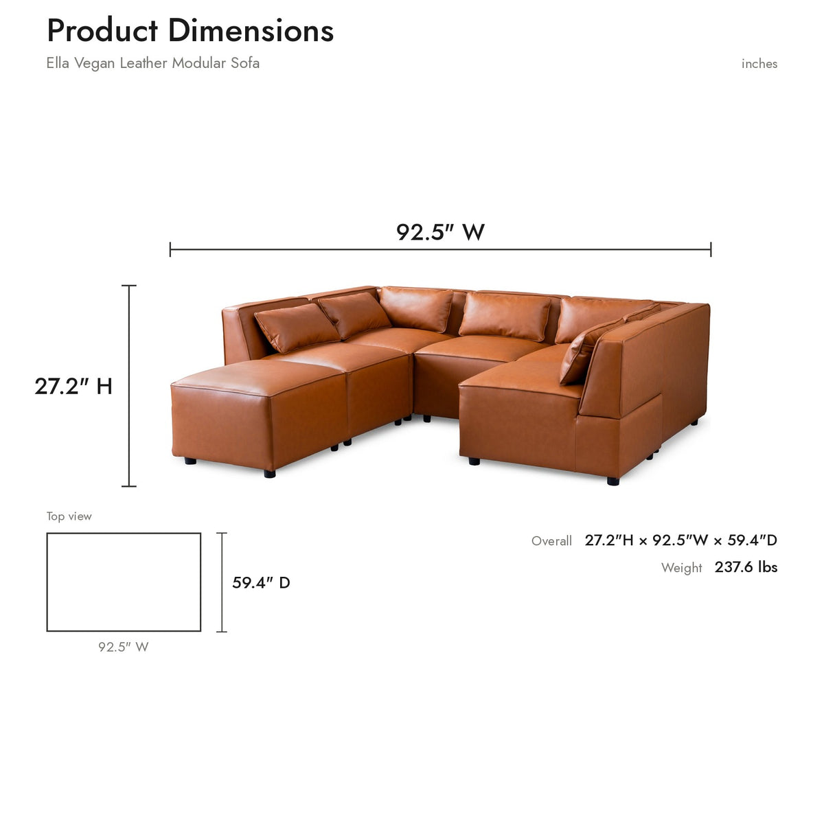 Product dimensions diagram