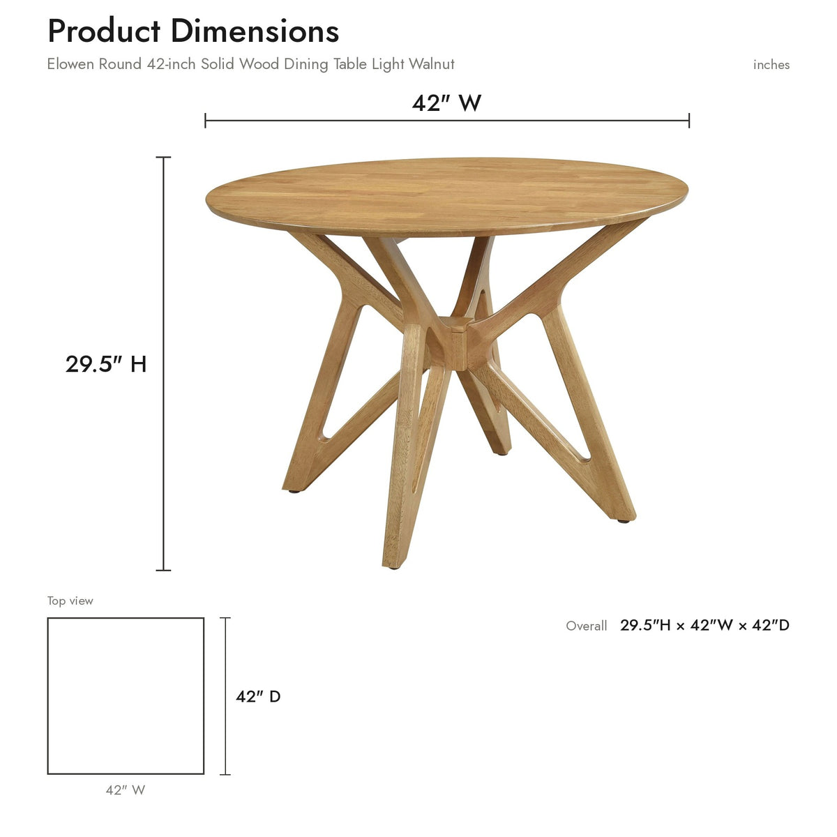 Product dimensions diagram