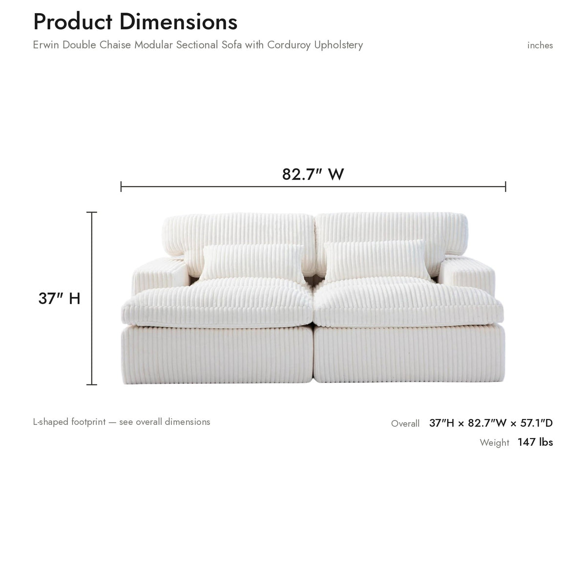 Product dimensions diagram