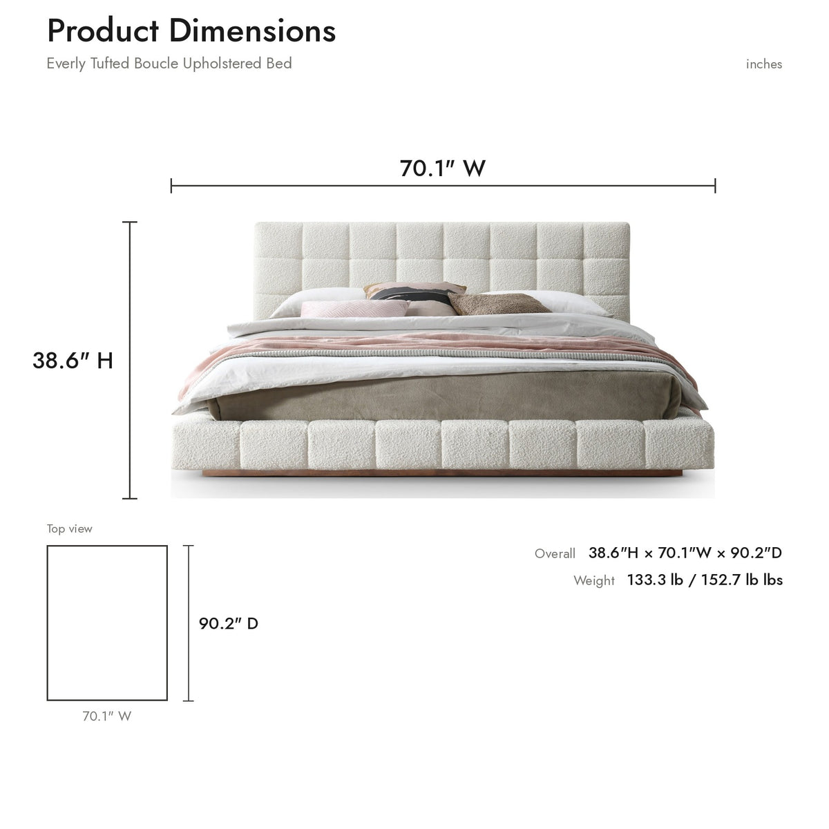 Product dimensions diagram