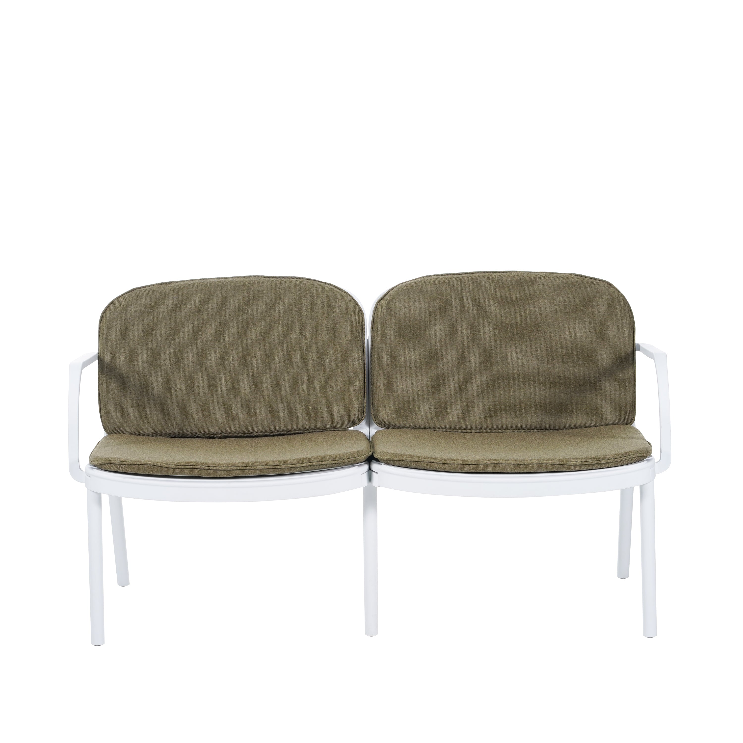 Luna Outdoor Chat Set Cushioned Seating - White