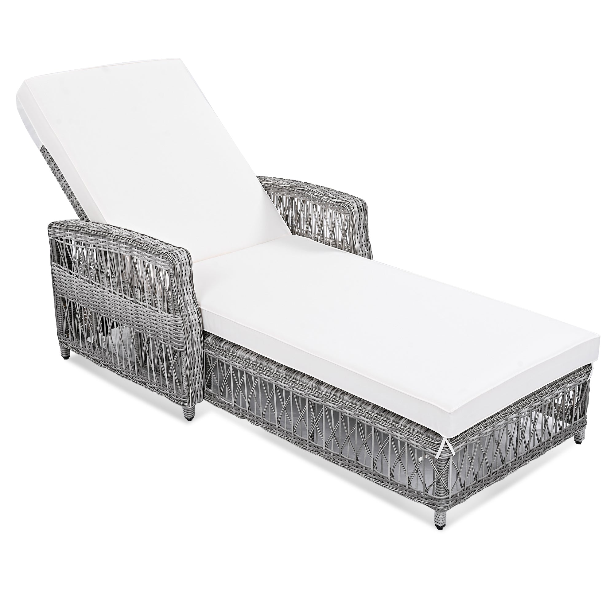 Go Outdoor Chaise Lounge Adjustable Back - Beige