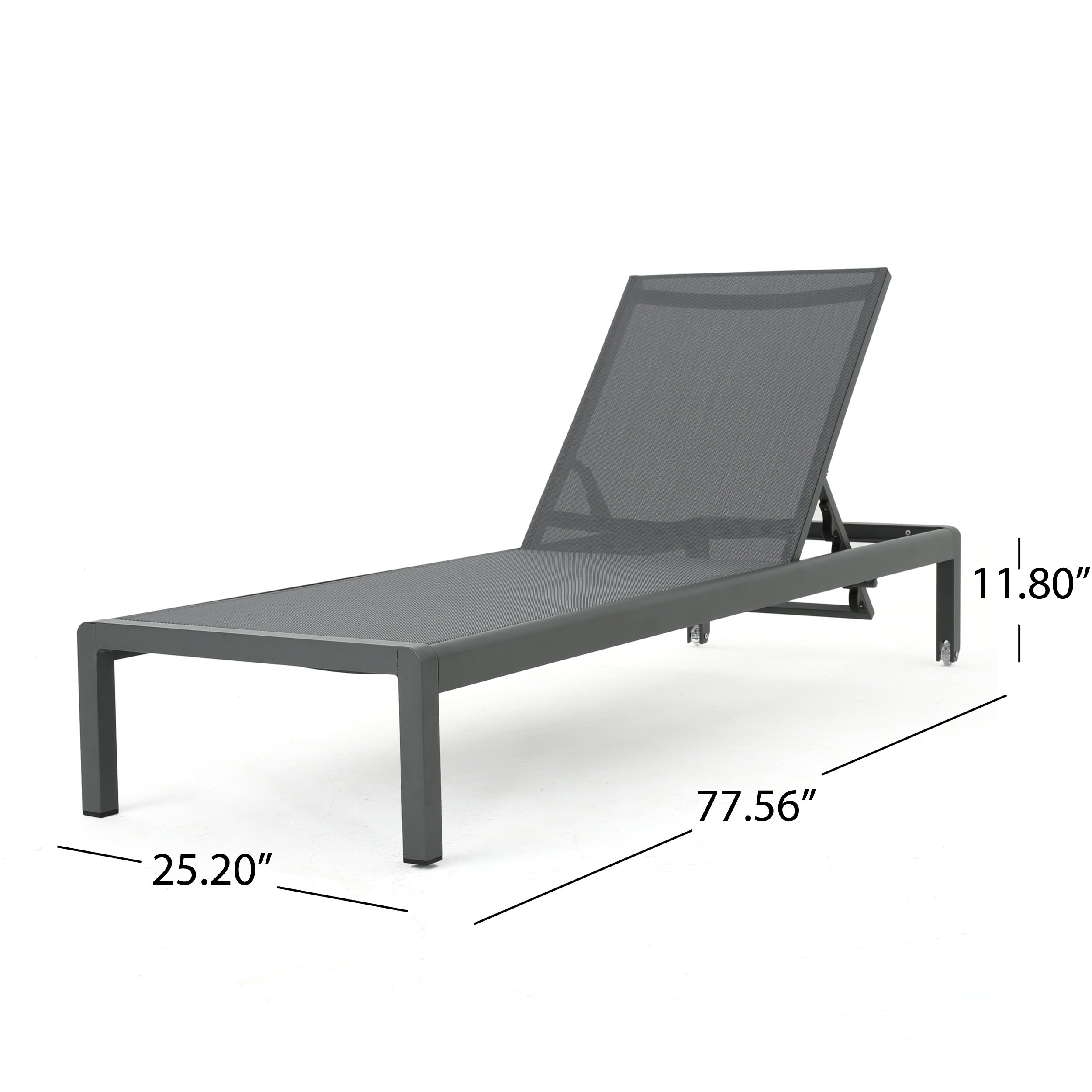 Chaise Outdoor Chaise Lounge Adjustable Back - Gray