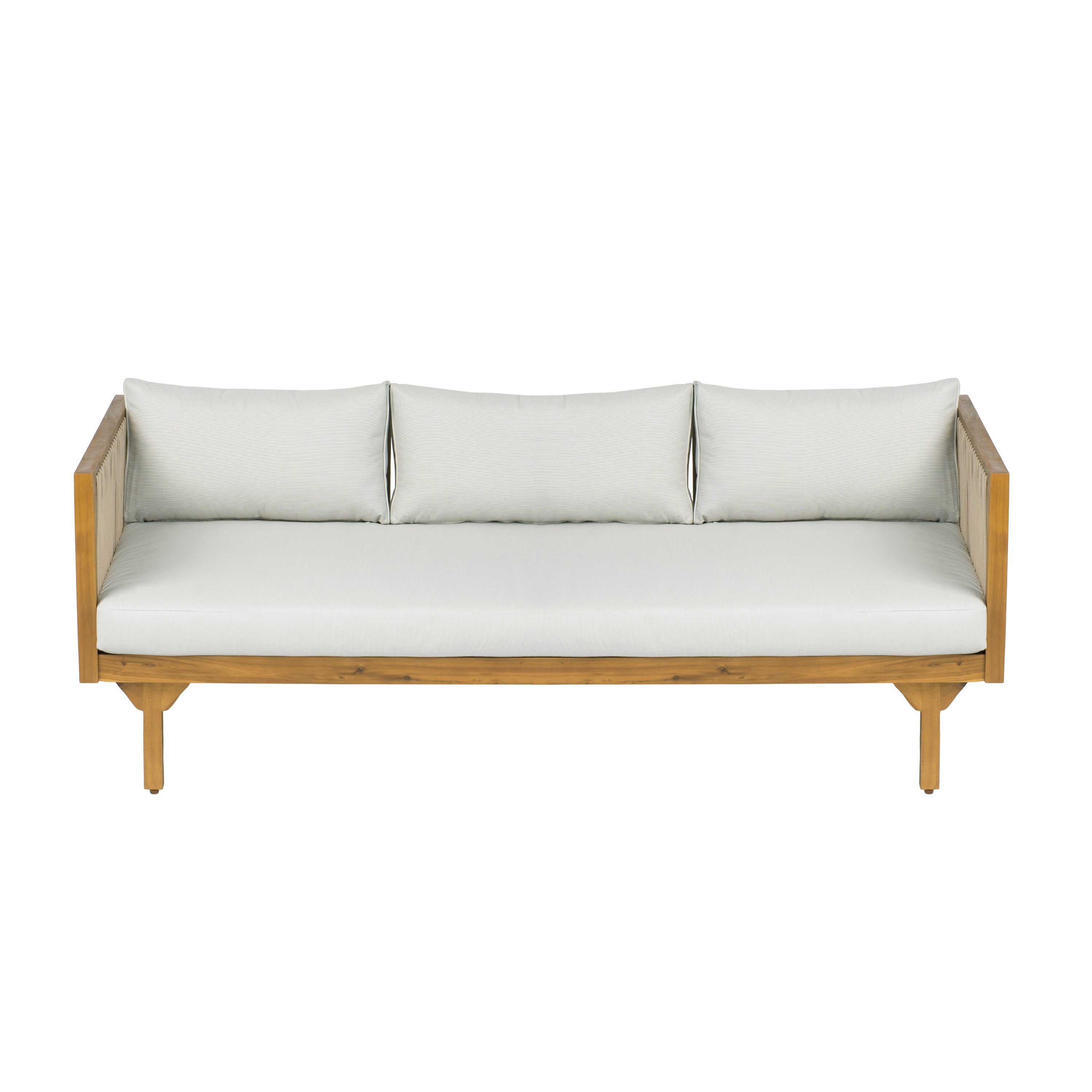 Outdoor Coffee Table Water-Resistant Cushions - Light Brown