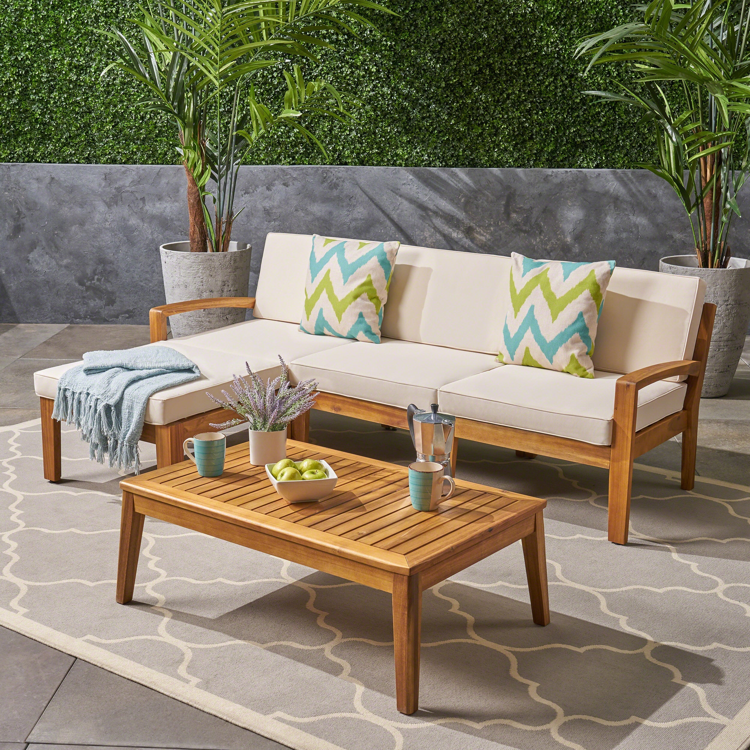 Grenada Outdoor Sectional Set Acacia Wood