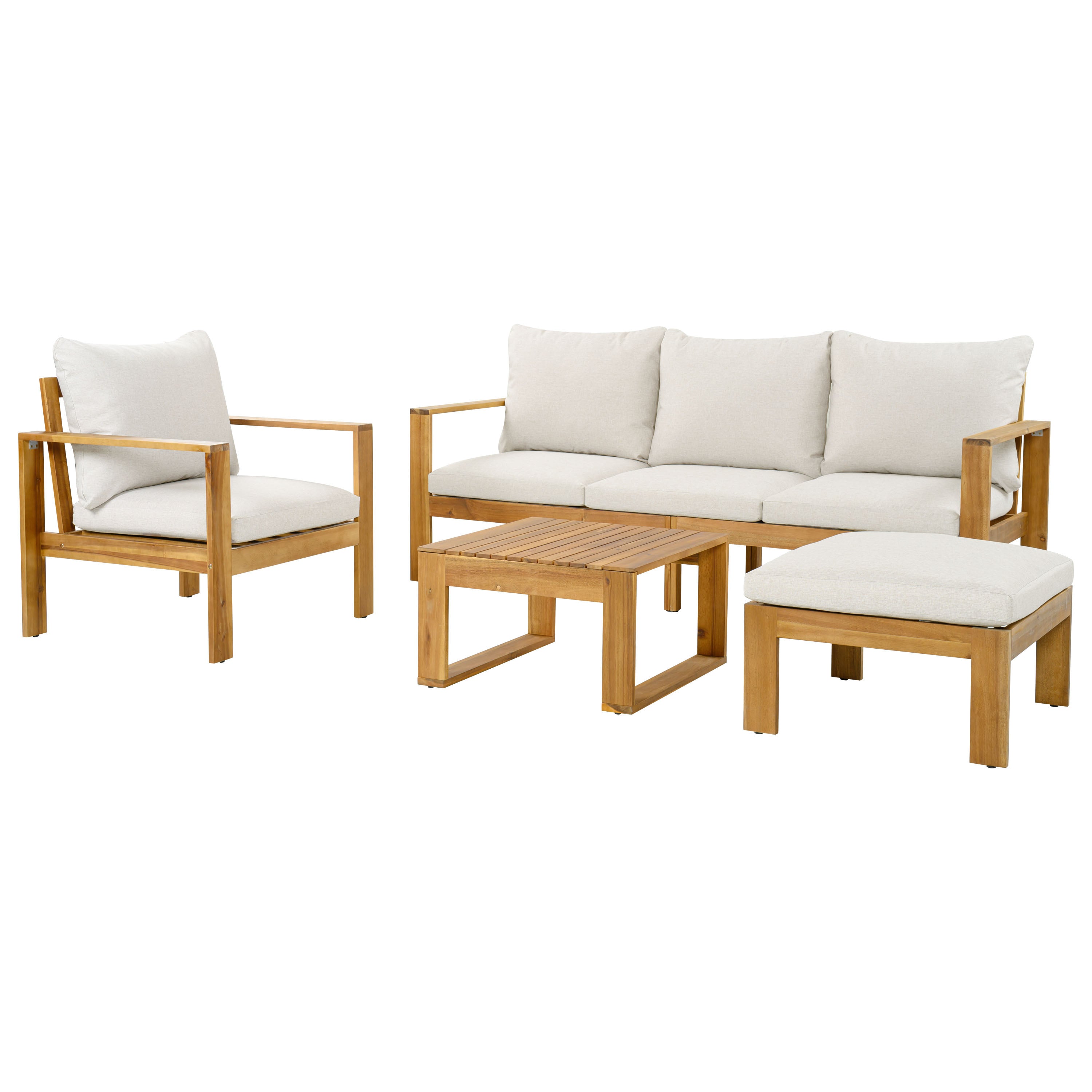 Pcs Outdoor Sectional Set Acacia Wood