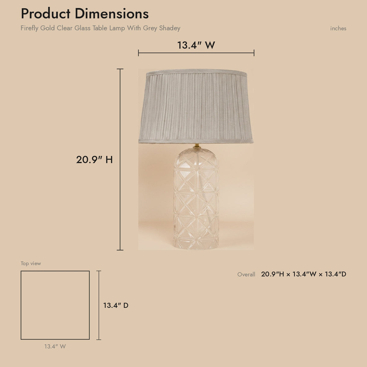 Product dimensions diagram