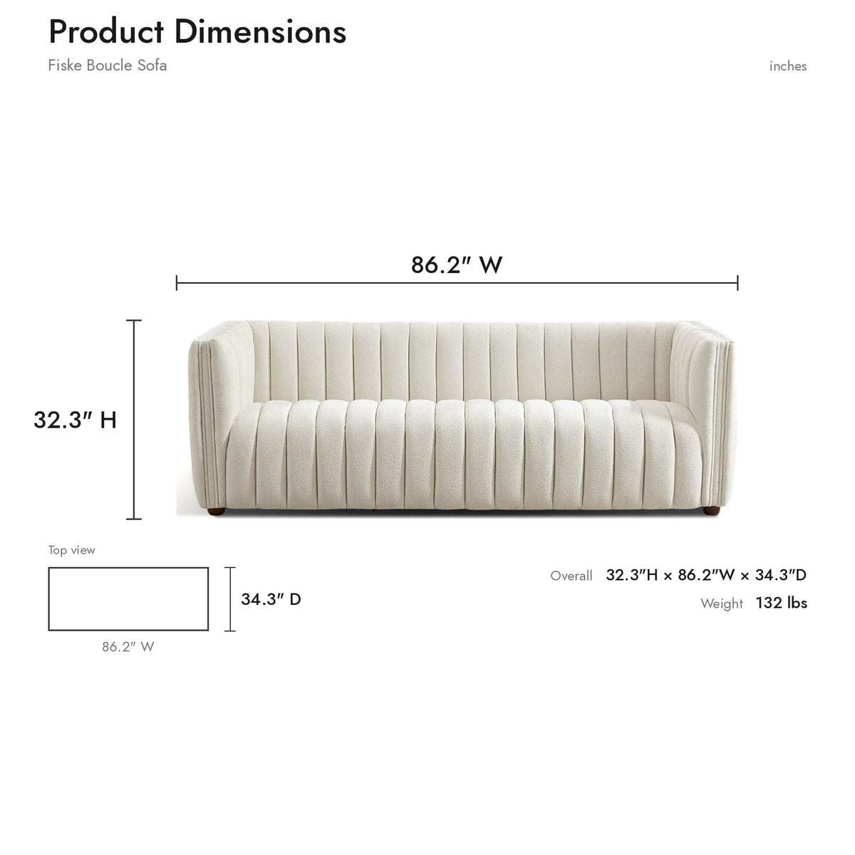 Product dimensions diagram