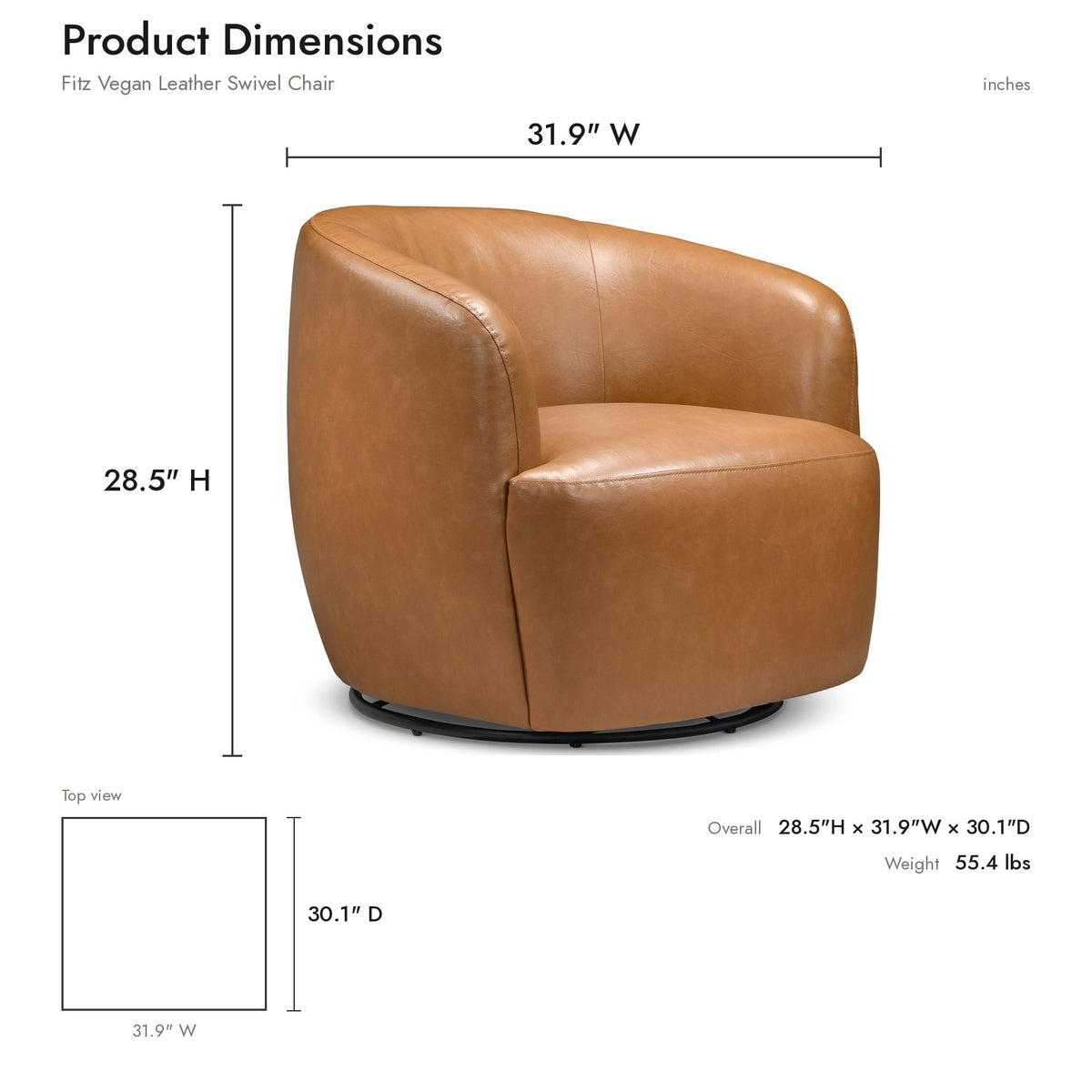 Product dimensions diagram