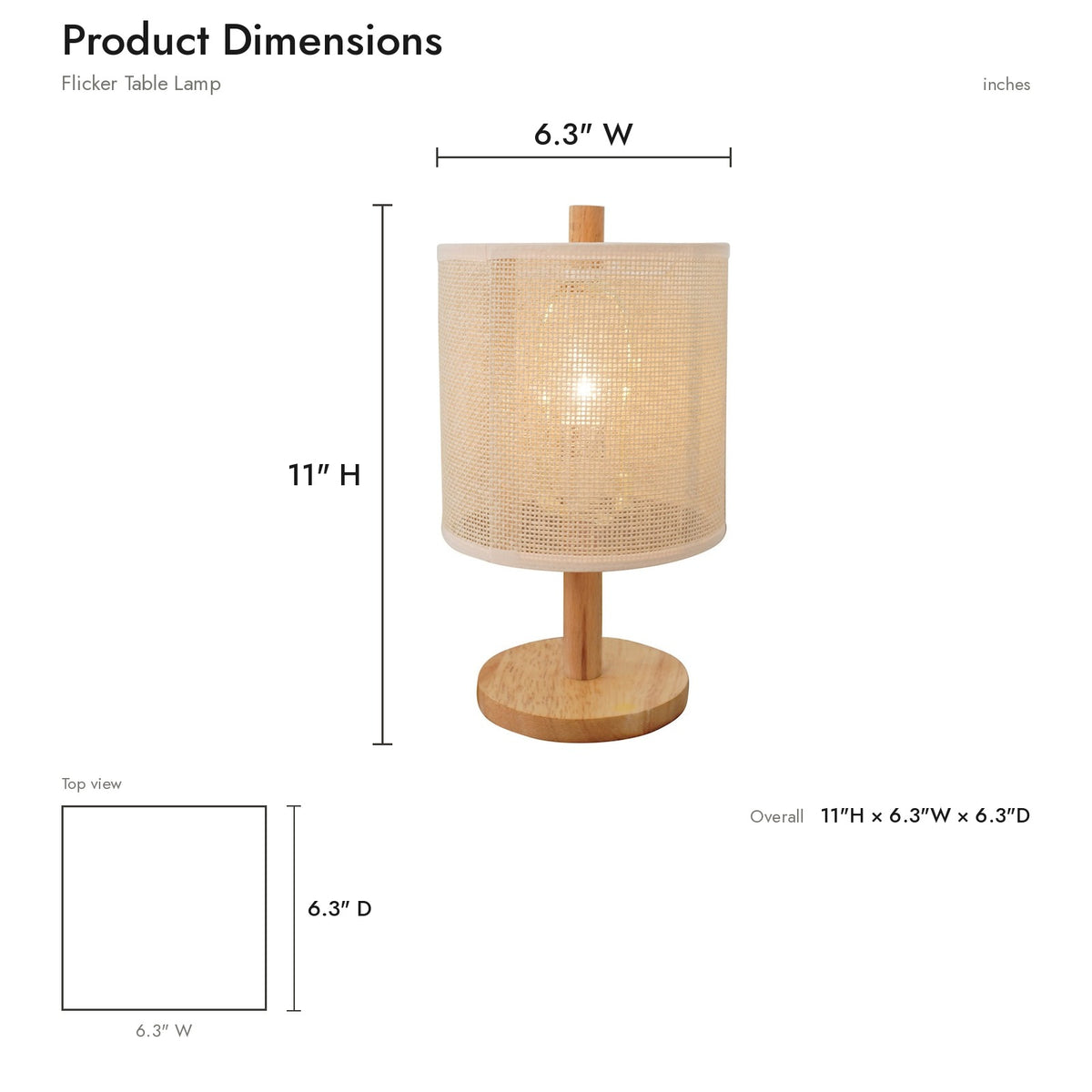 Product dimensions diagram
