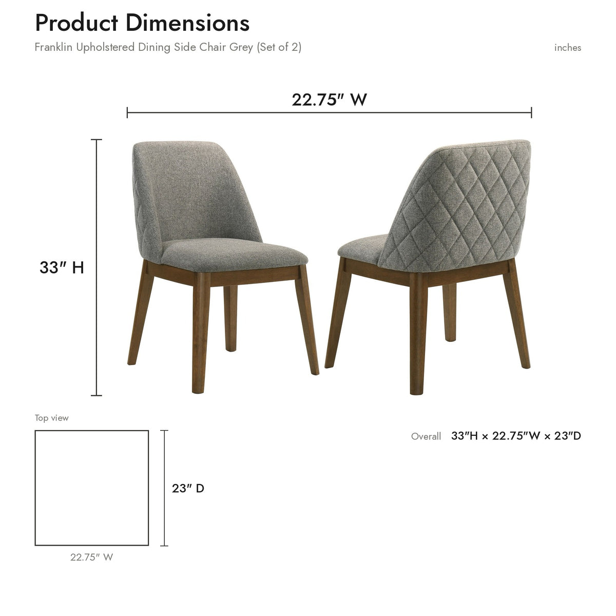 Product dimensions diagram